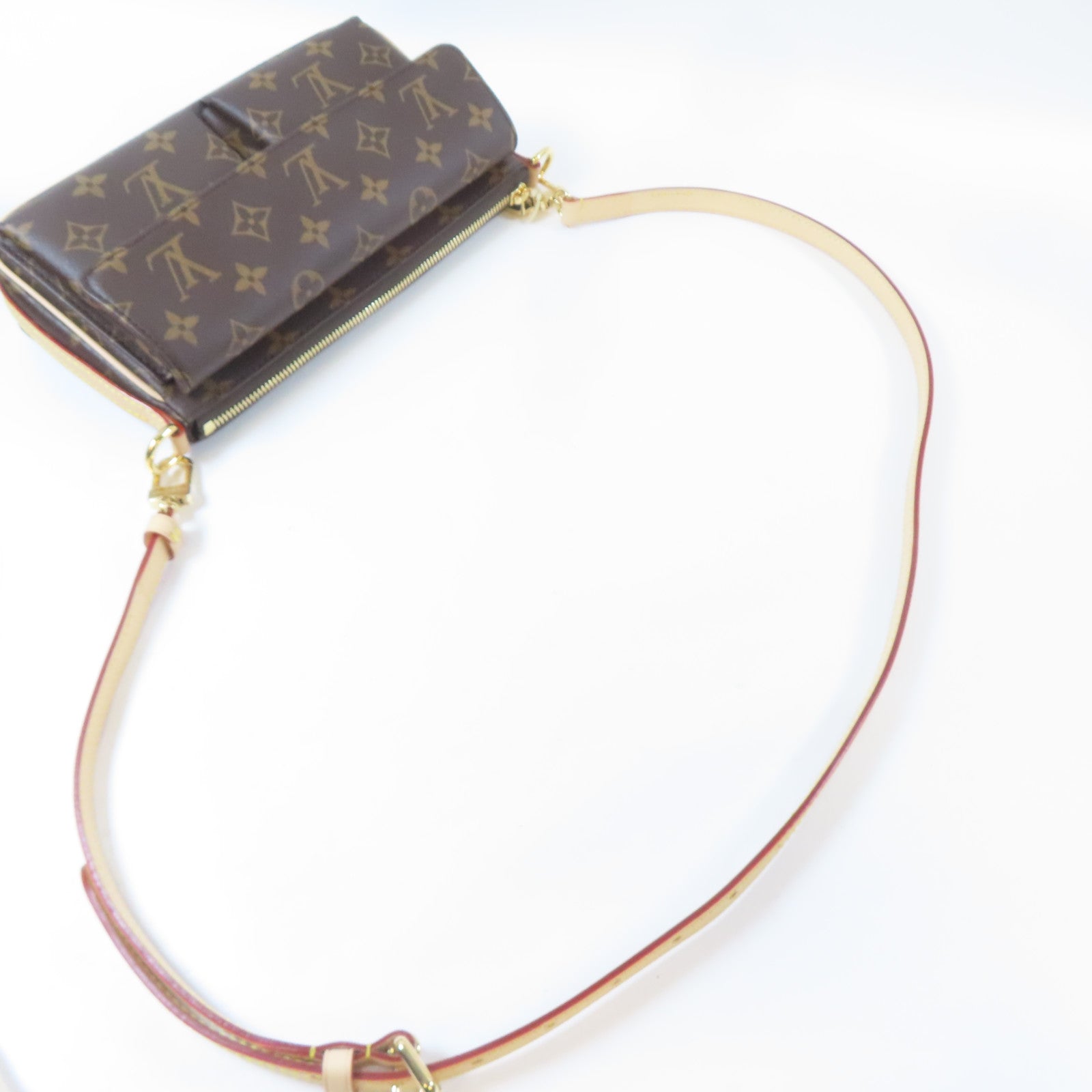 LOUIS VUITTON Monogram Vivacite金扣手挽肩背兩用袋啡色