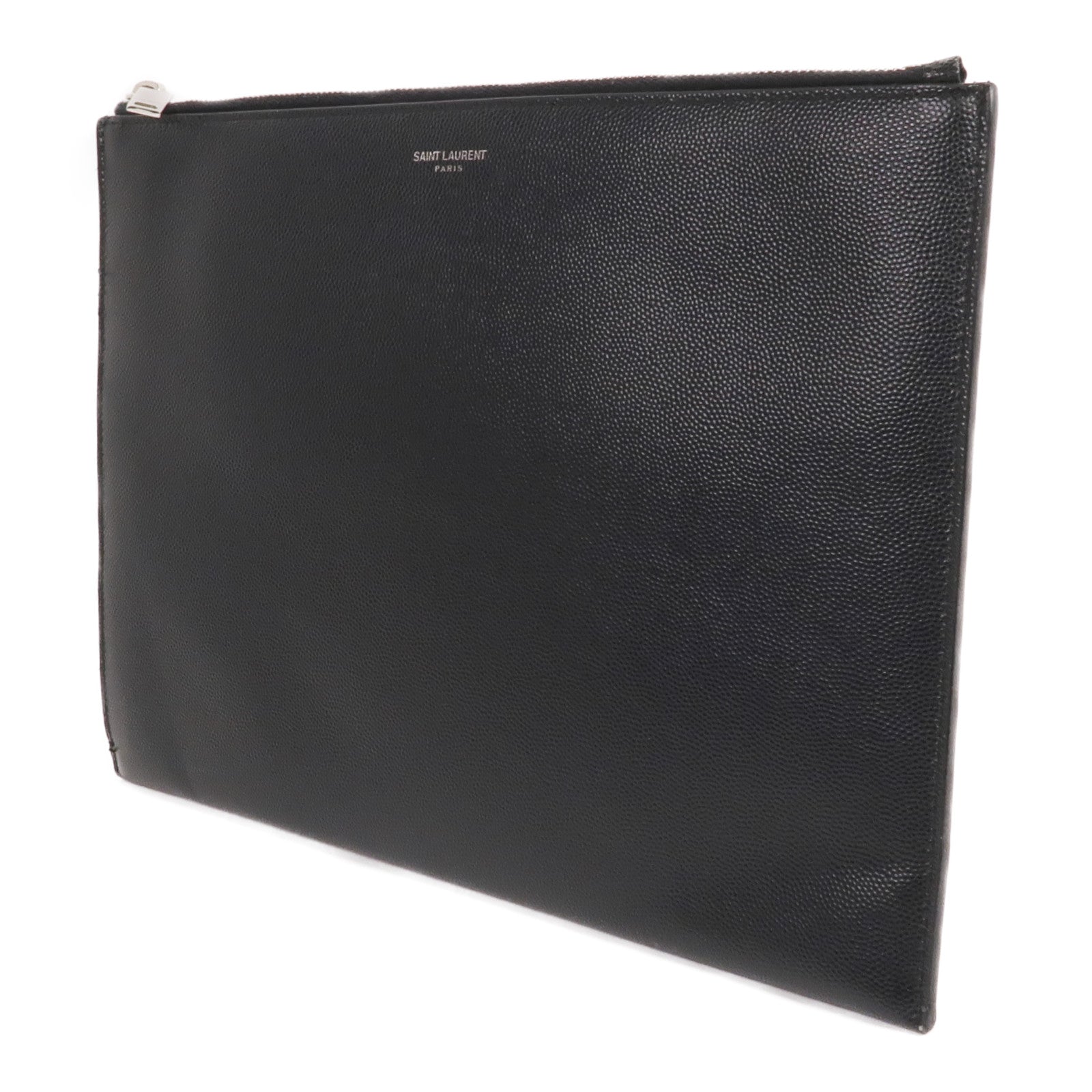 SAINT LAURENT 牛皮皮革Clutch Bag銀扣手拿包