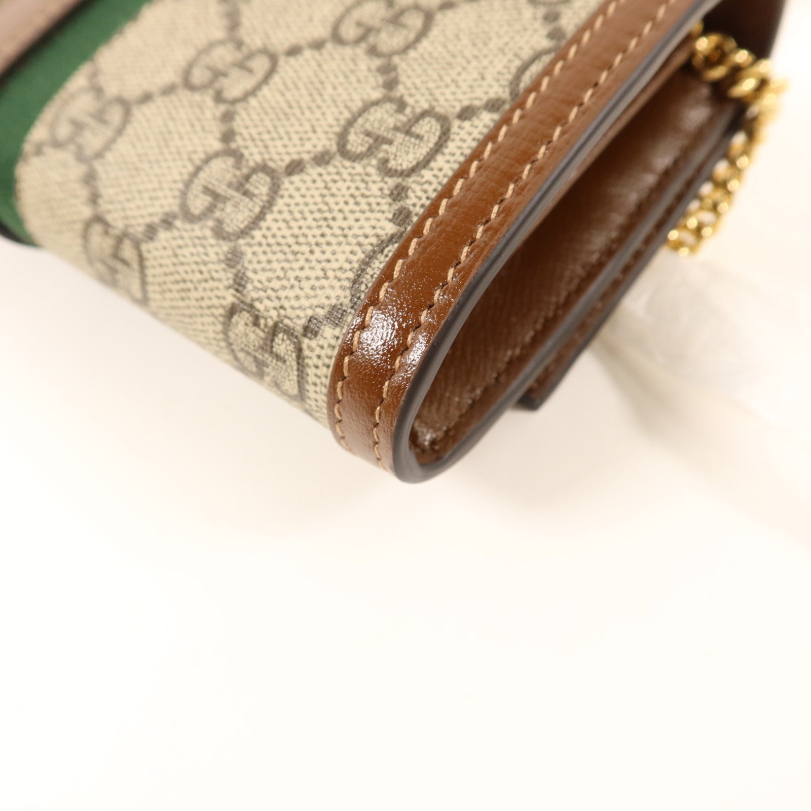 GUCCI 塗層帆布Jackie 1961 Chain Wallet金扣鏈帶肩背袋