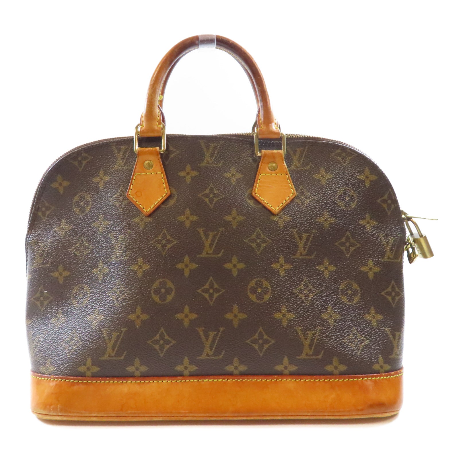 LOUIS VUITTON Monogram Alma金扣手挽袋啡色