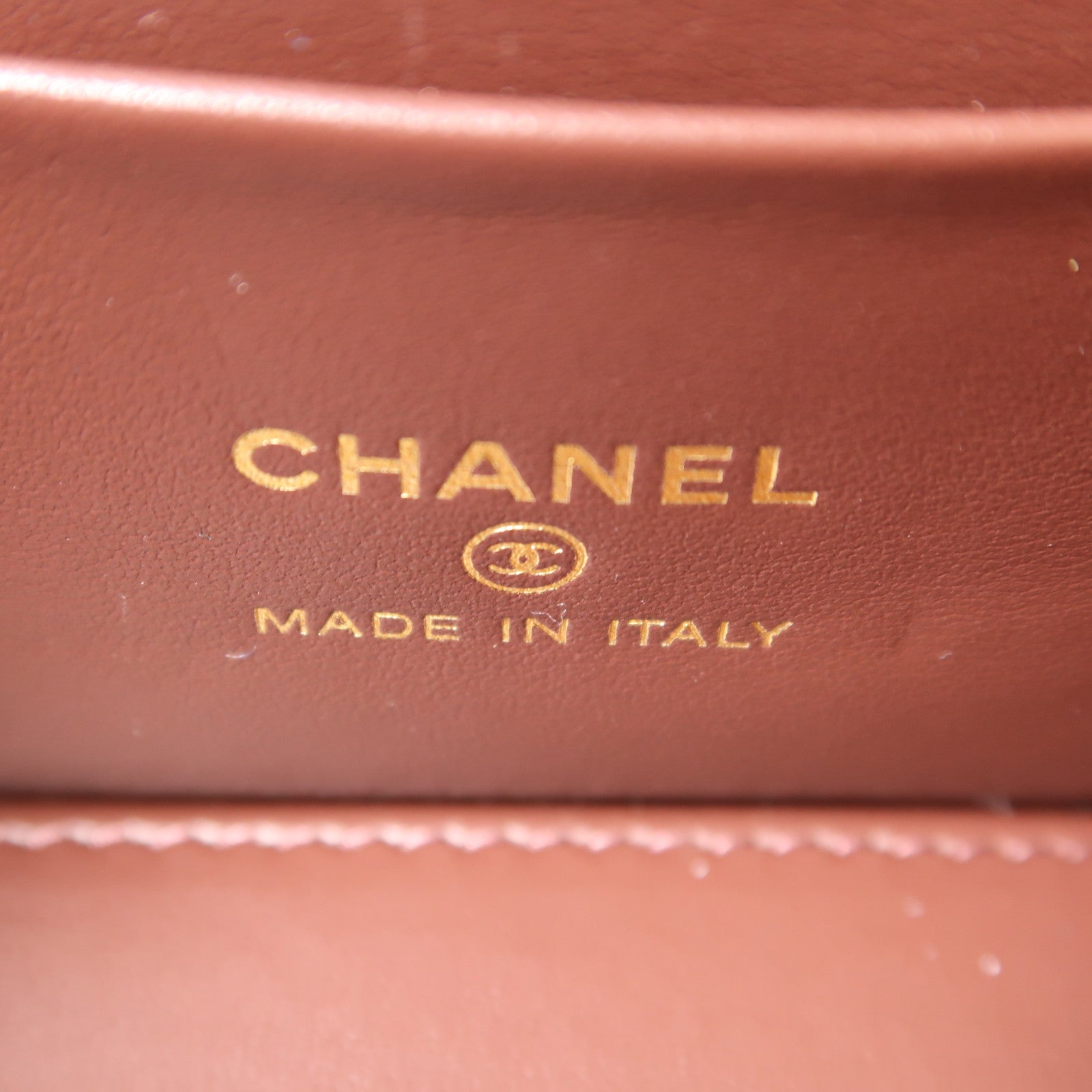 CHANEL 牛皮皮革Vanity Case金扣鏈帶肩背袋黑色