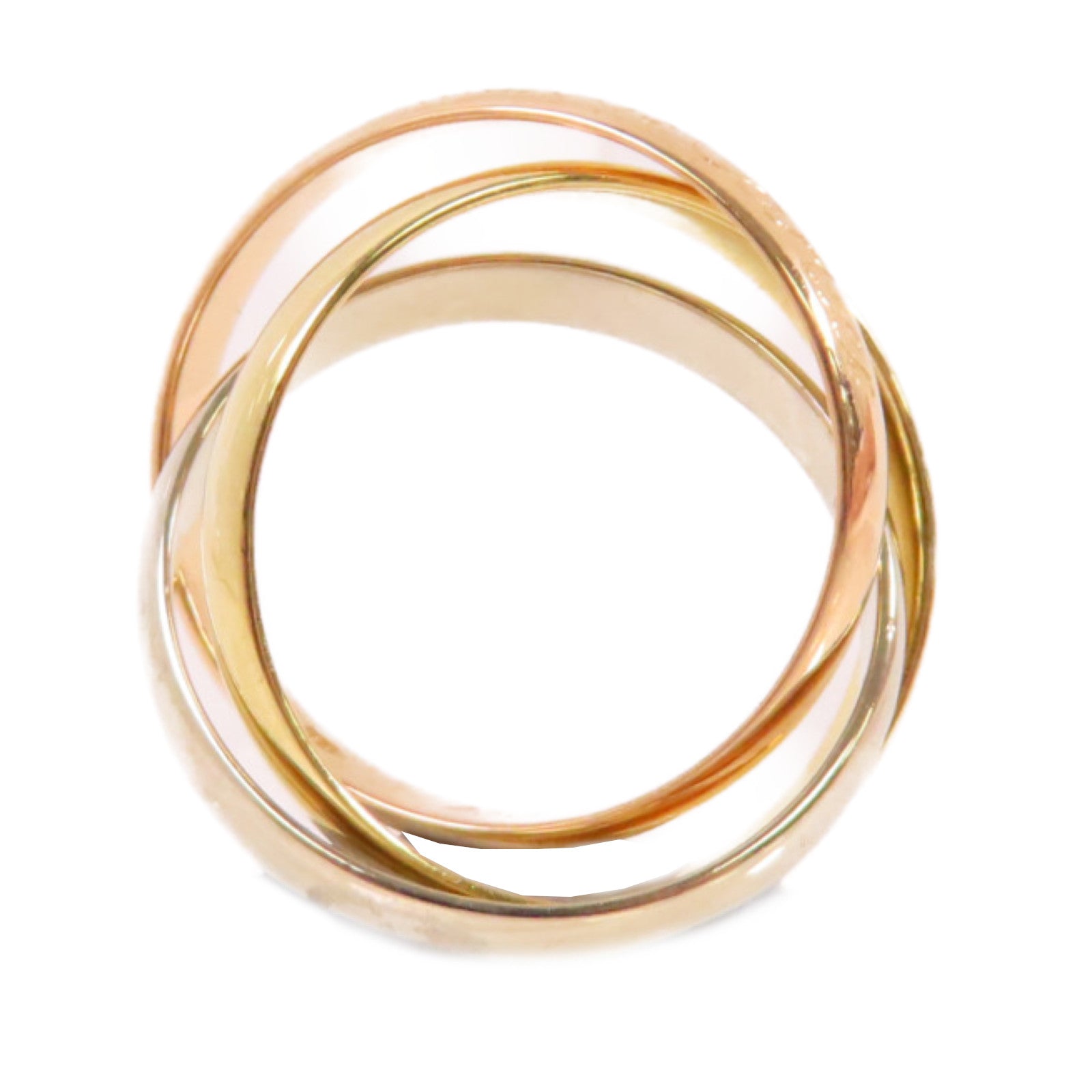 CARTIER 18K黃金/白金/玫瑰金Trinity Ring戒指US#6.25/Cartier#53