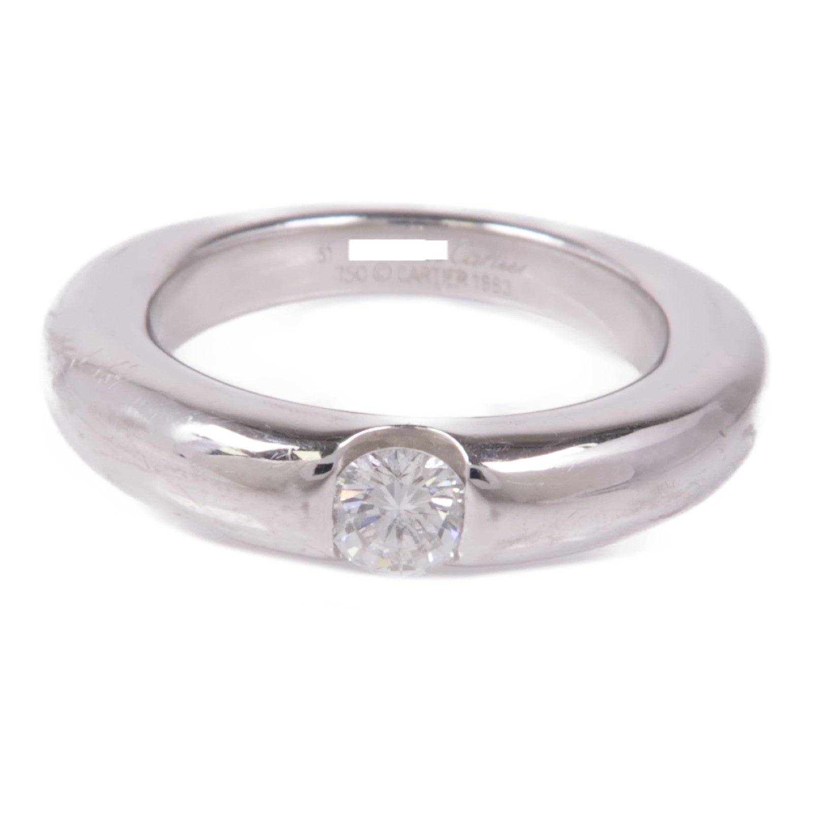 CARTIER 18K白金Ellipse Ring鑽石戒指Cartier#51/US#5.5