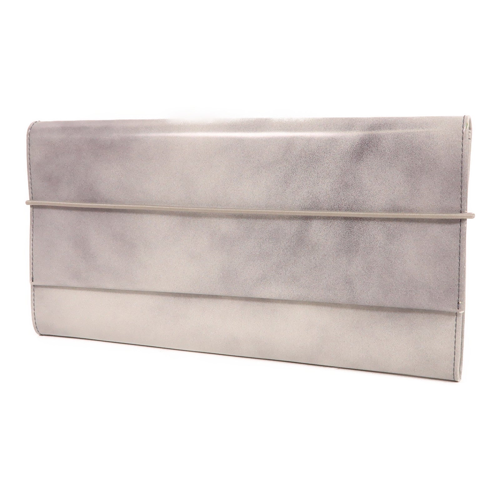 PRADA SHW Clutch Bag Pouch Calfskin Leather Grey