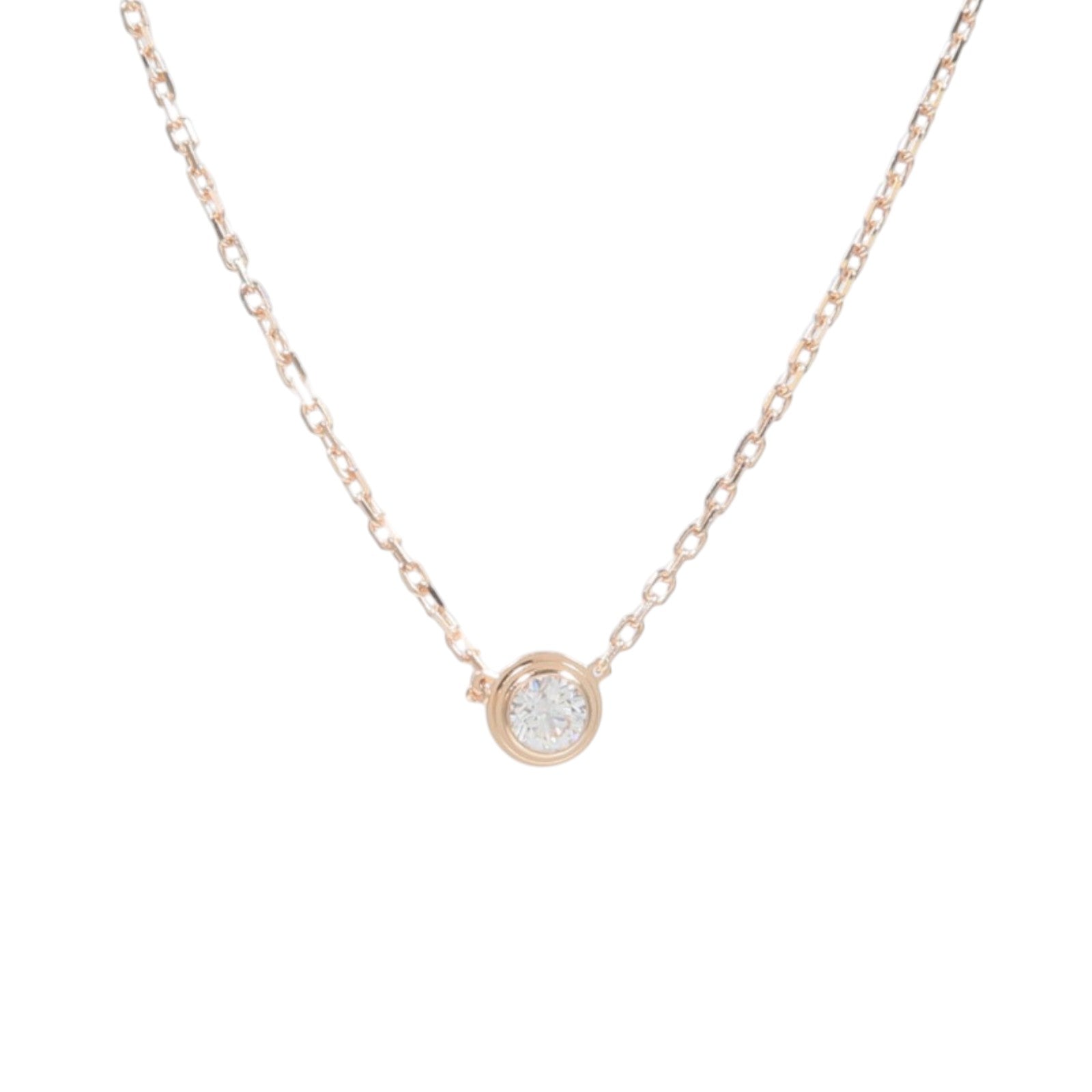 CARTIER 18K玫瑰金D'Amour鑽石項鍊
