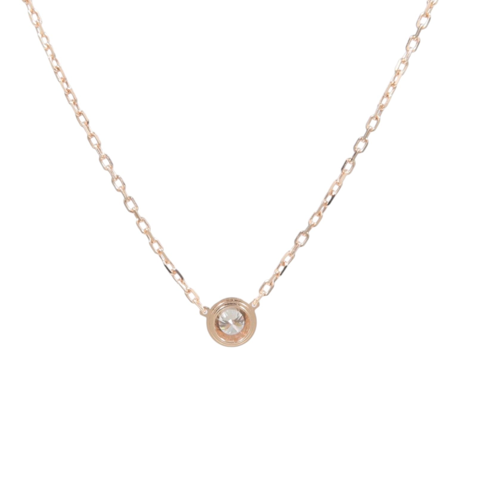 CARTIER 18K玫瑰金D'Amour鑽石項鍊