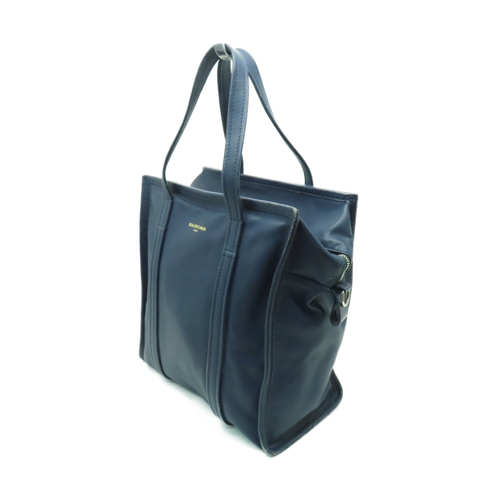 BALENCIAGA 【激減優惠】牛皮皮革2way Shoulder Bag銀扣手挽肩背兩用袋藍色