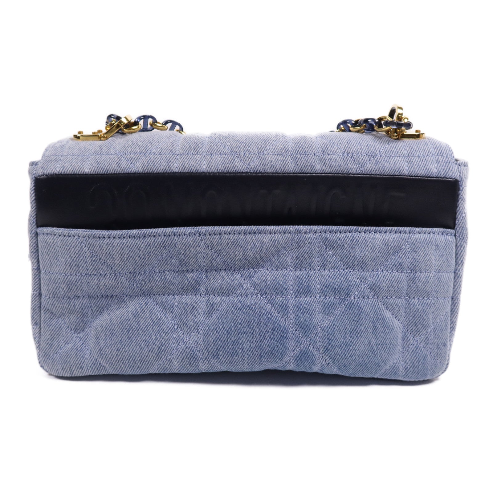 Dior 牛仔布Caro Bag Medium金扣肩背袋