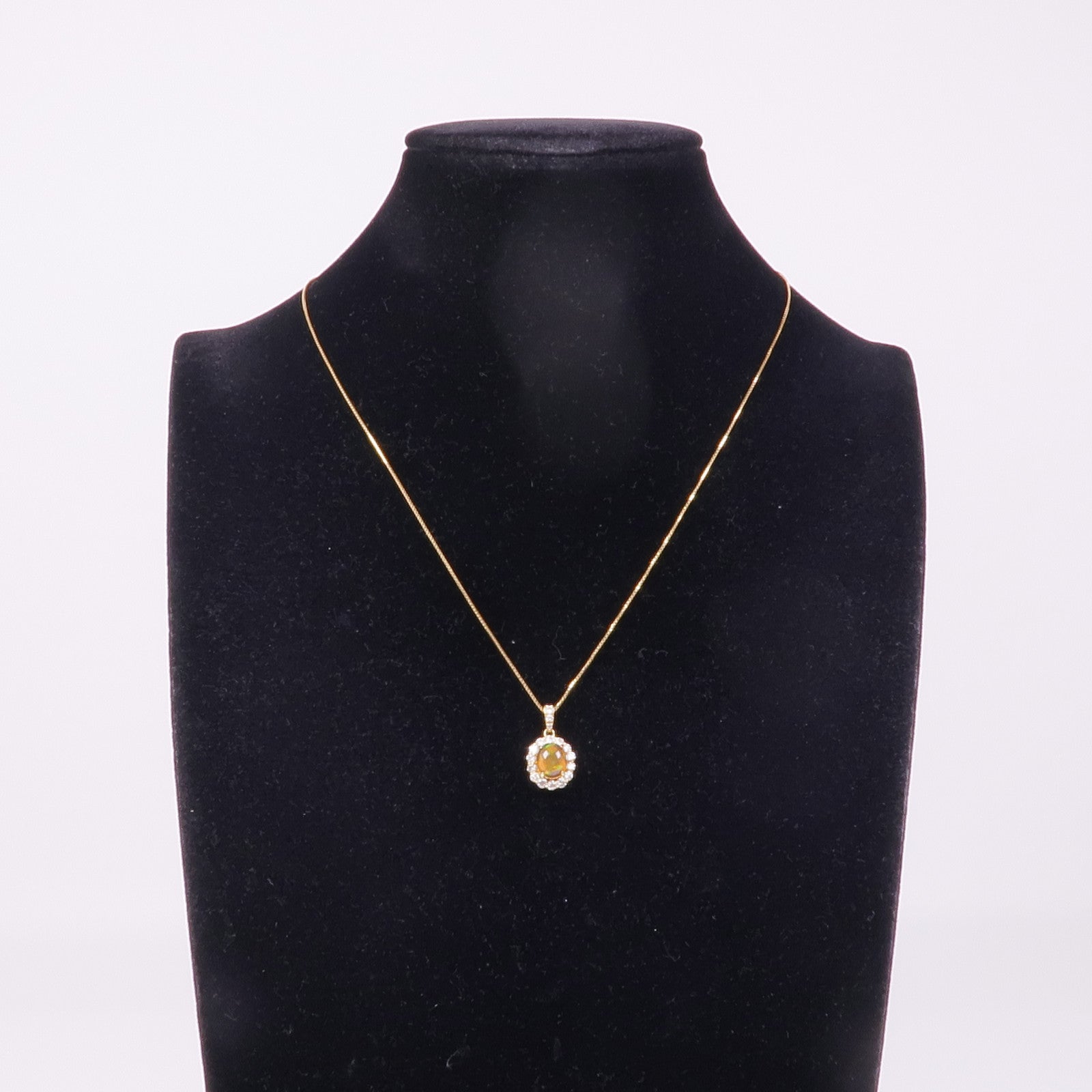 JEWELRY 18K黃金Opal Diamond Necklace蛋白石/鑽石項鍊