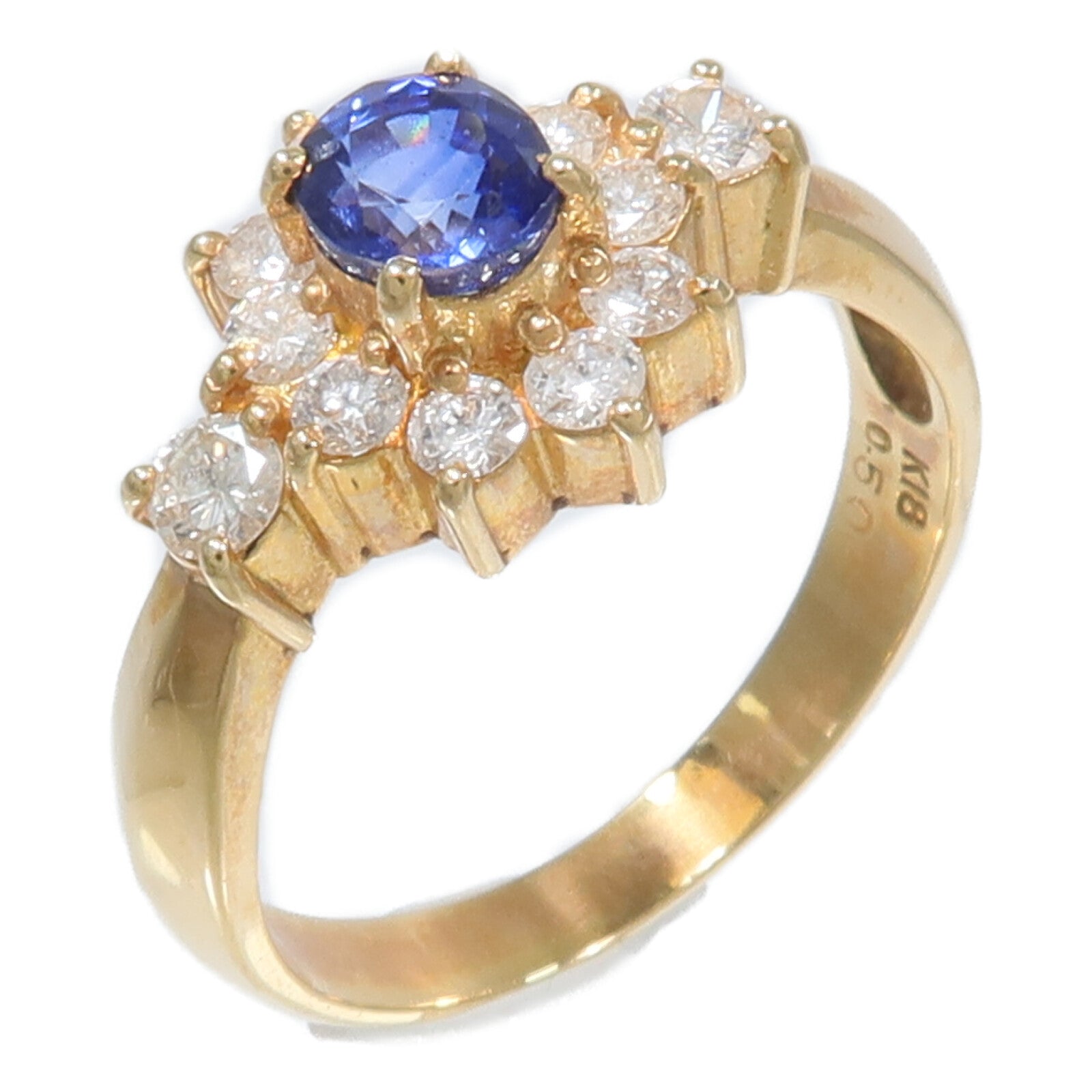 JEWELRY 18K黃金Sapphire Diamond Ring藍寶石/鑽石戒指