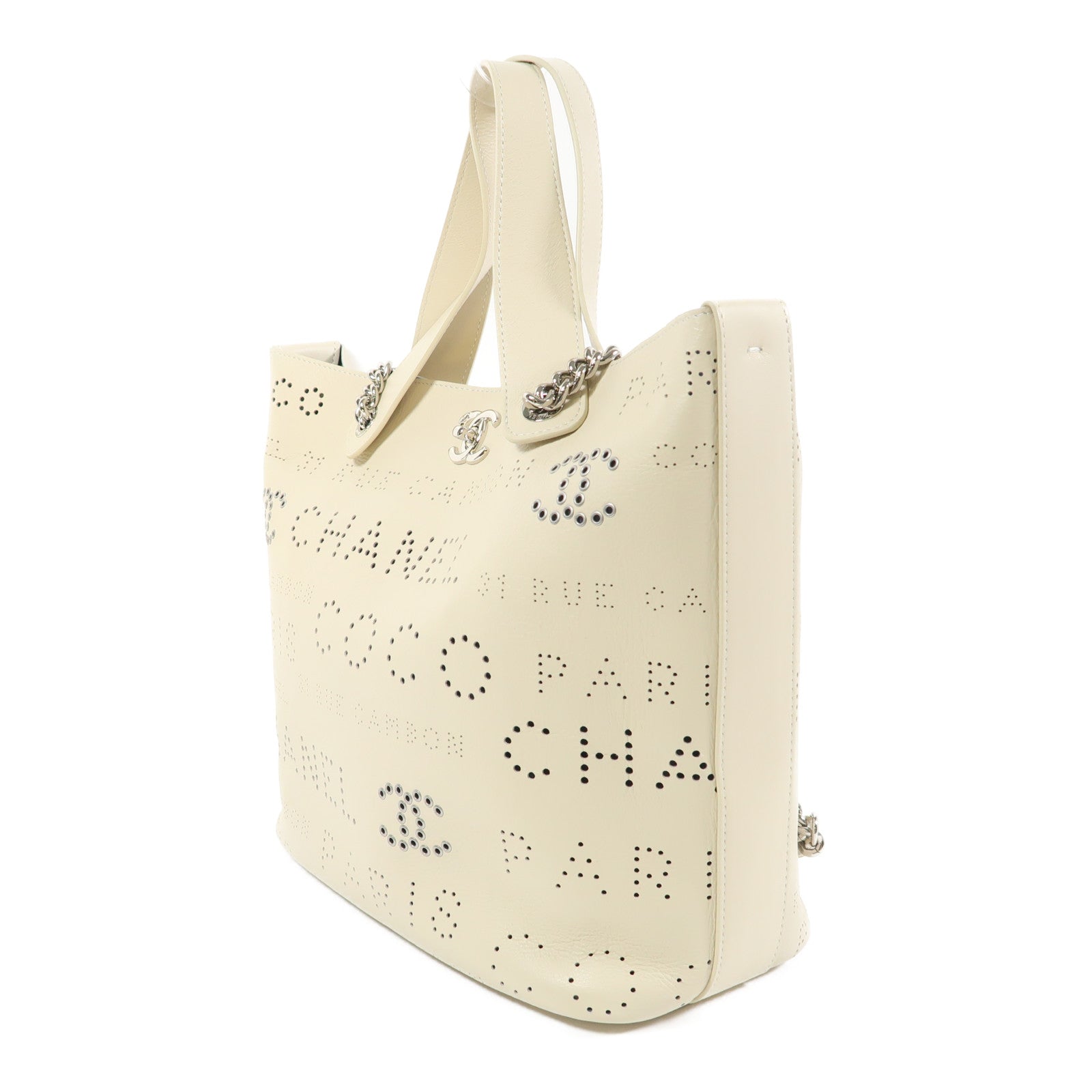 CHANEL 牛皮皮革2 Way Shoulder銀扣鏈帶肩背袋