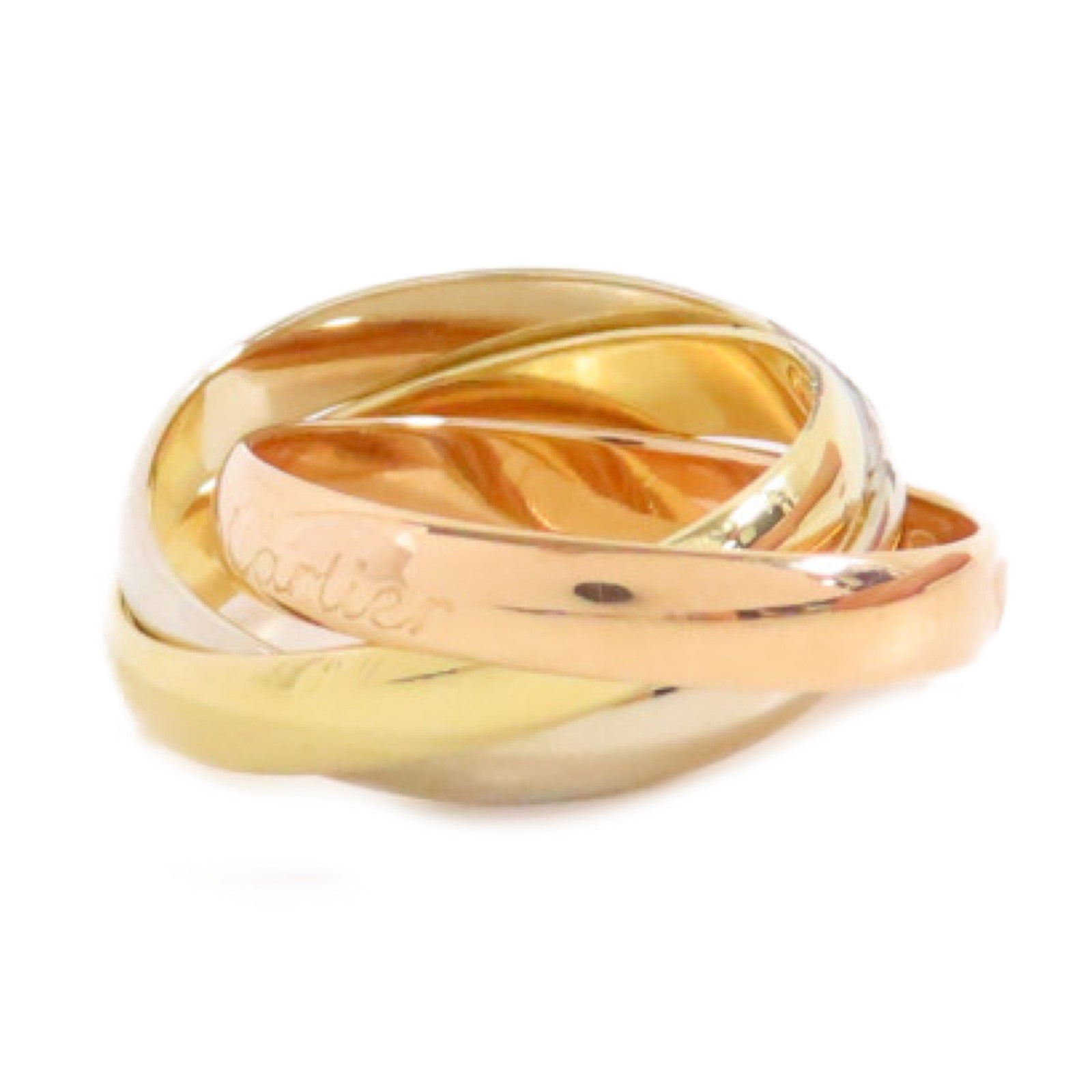 CARTIER 18K黃金/白金/玫瑰金Trinity Ring戒指US#6.25/Cartier#53