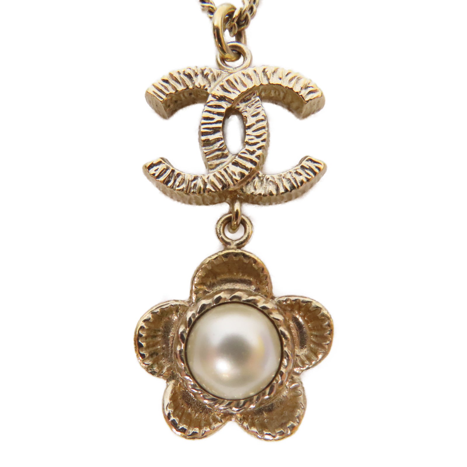 CHANEL 金屬/PVC Necklace項鍊金色