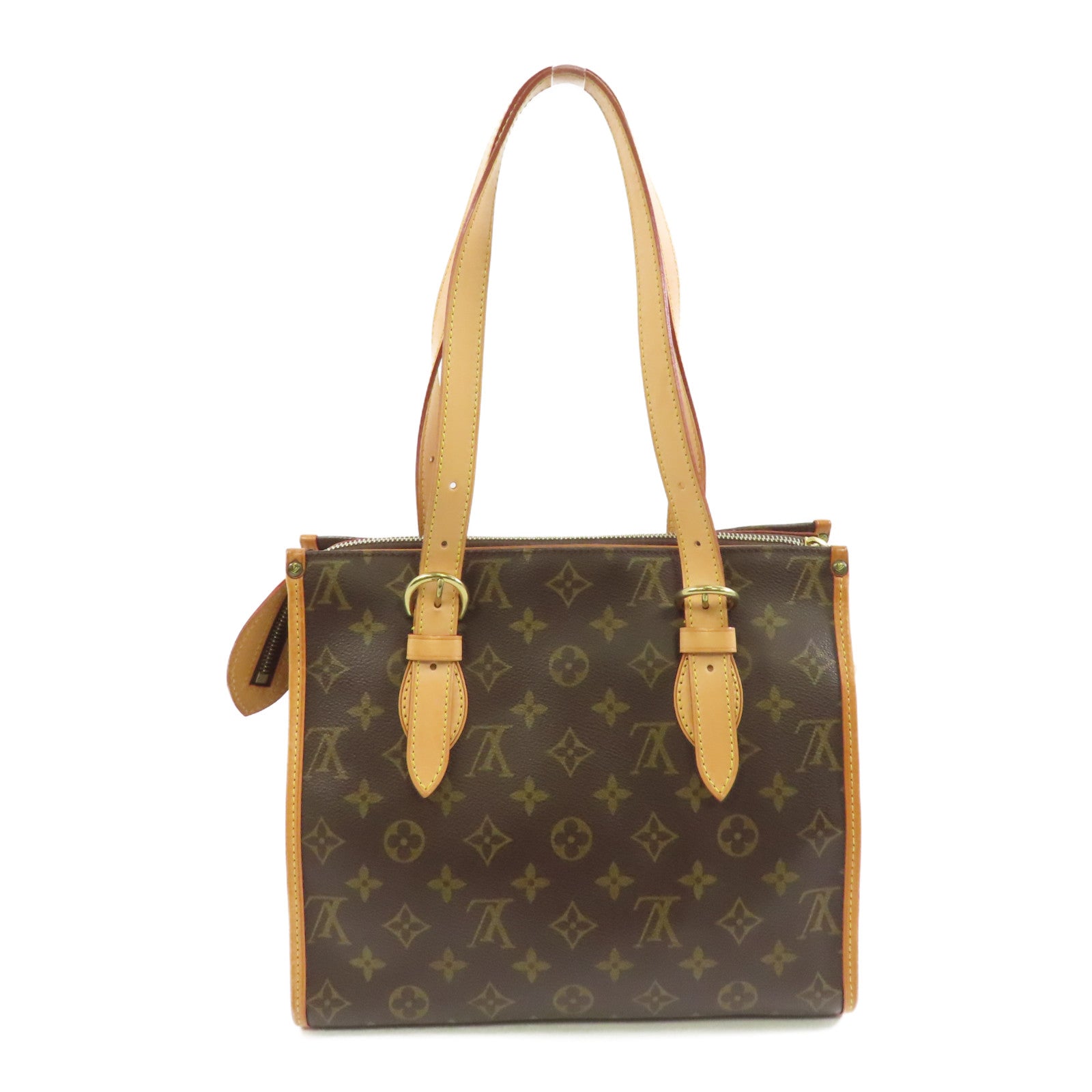 LOUIS VUITTON Monogram Popincourt Haut金扣手挽袋棕色
