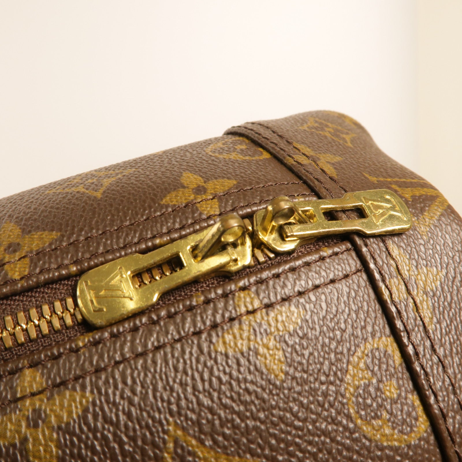 LOUIS VUITTON 【激減優惠】Monogram Deauville金扣手挽袋棕色