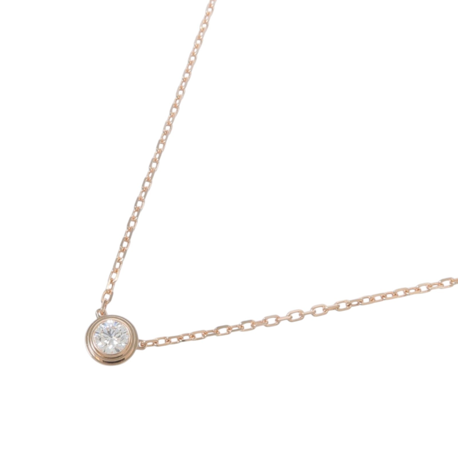 CARTIER 18K玫瑰金D'Amour鑽石項鍊