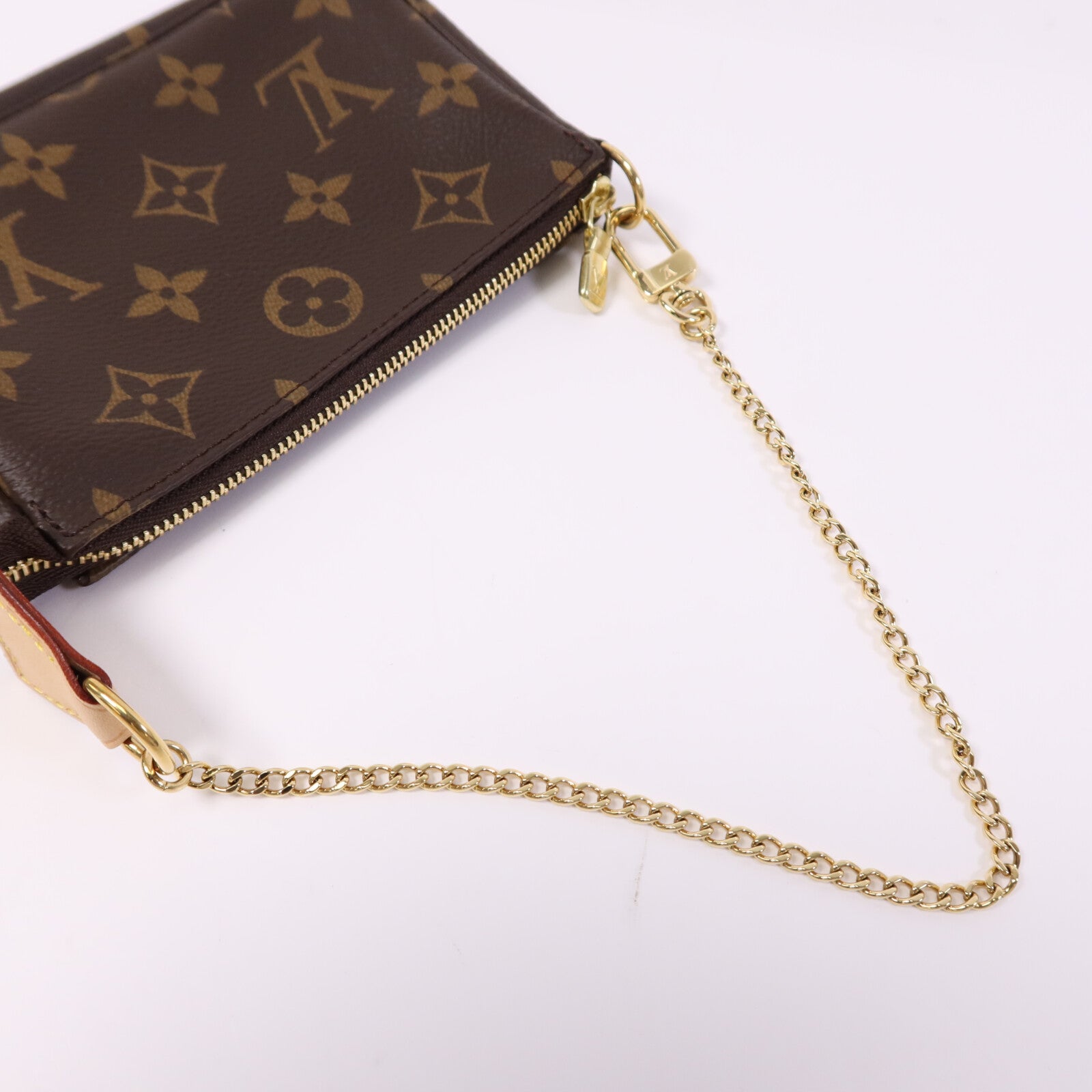 LOUIS VUITTON Monogram Mini Pochette Accessoires金扣手挽袋