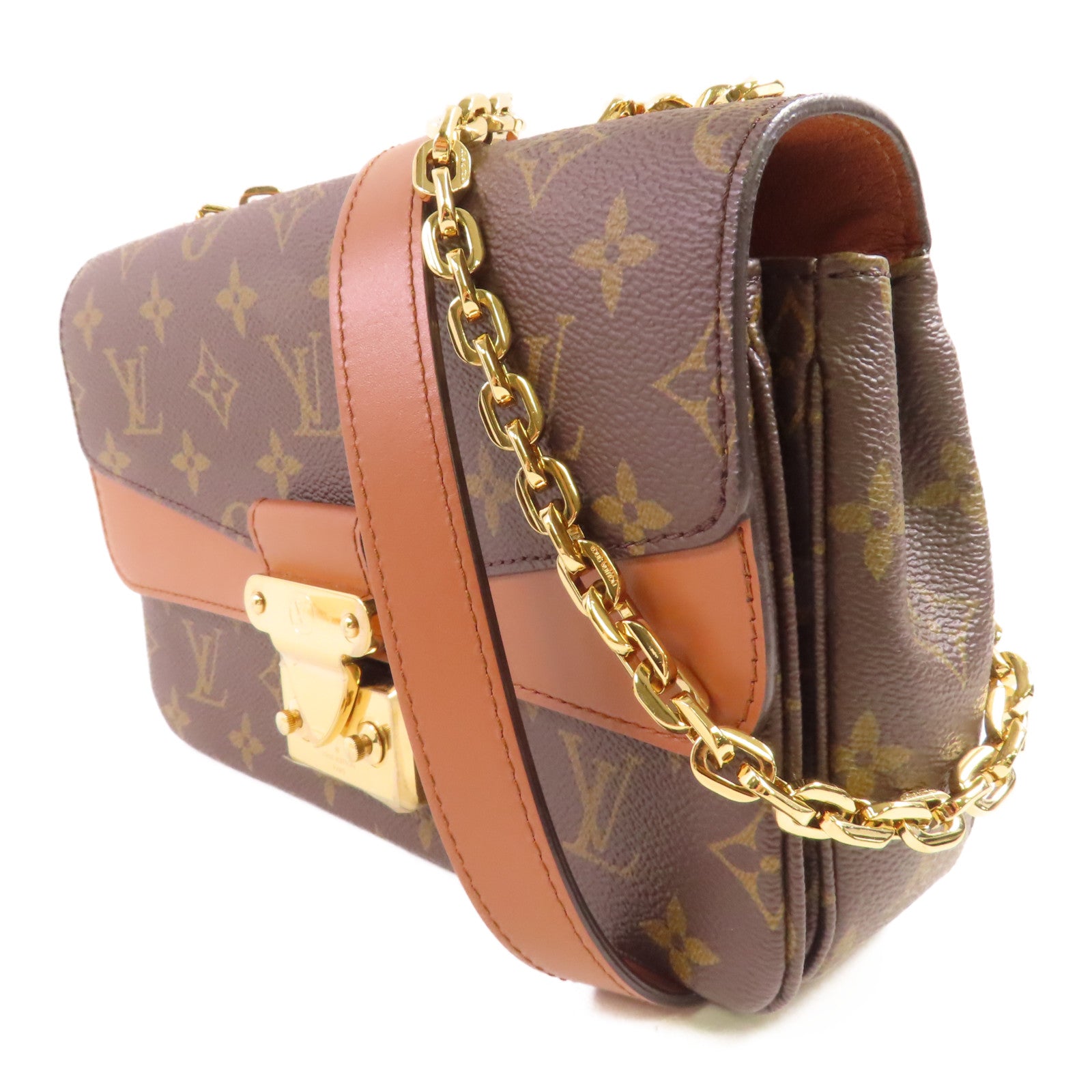 LOUIS VUITTON Monogram Marceau金扣鏈帶肩背袋啡色