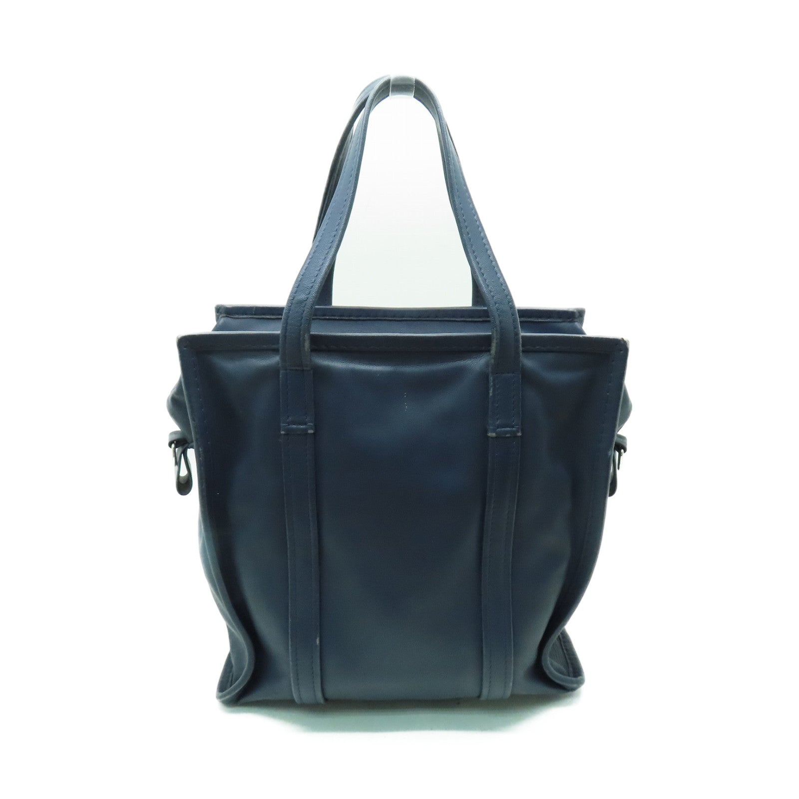 BALENCIAGA 【激減優惠】牛皮皮革2way Shoulder Bag銀扣手挽肩背兩用袋藍色