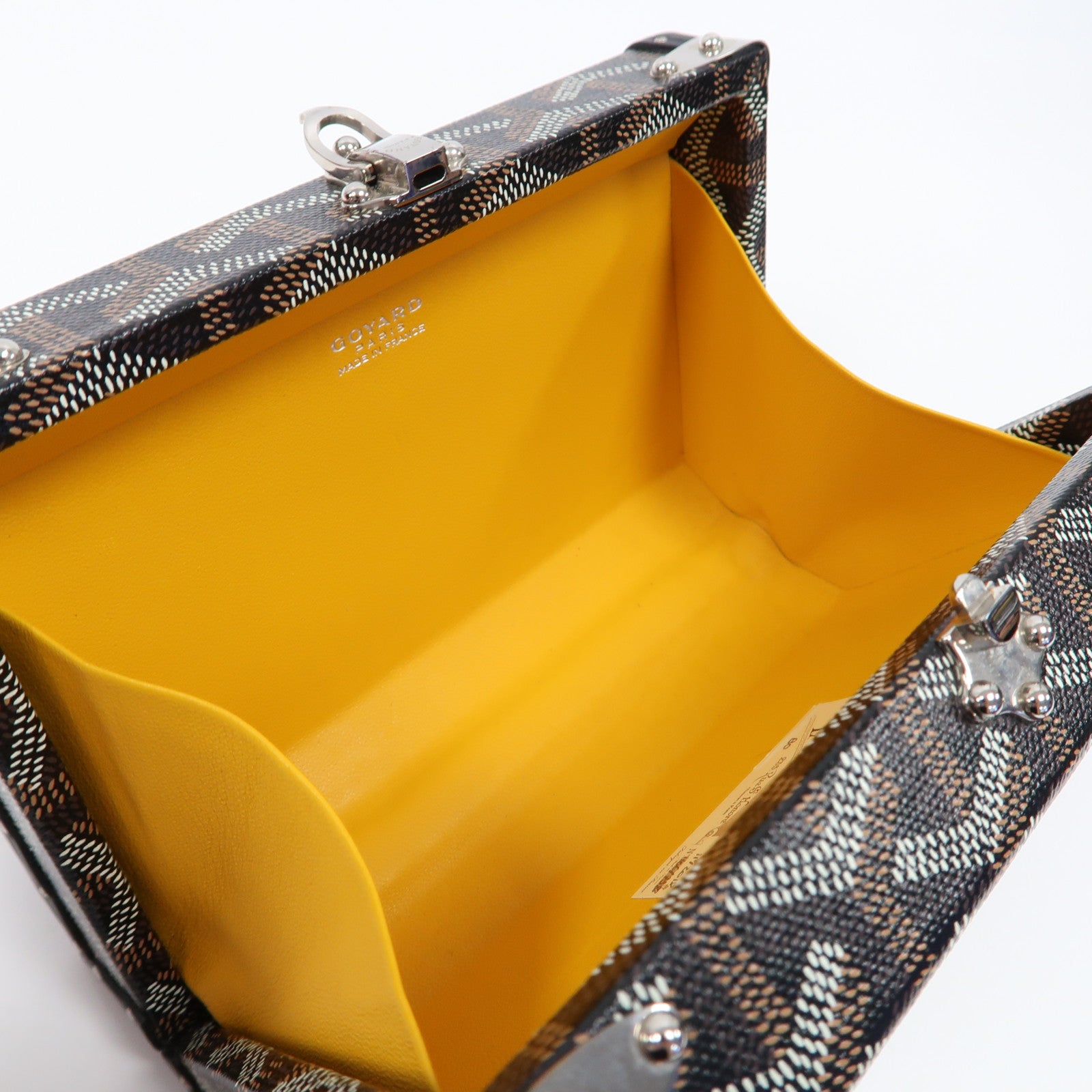 GOYARD 塗層帆布Minaudiere Trunk Bag銀扣肩背袋黑色