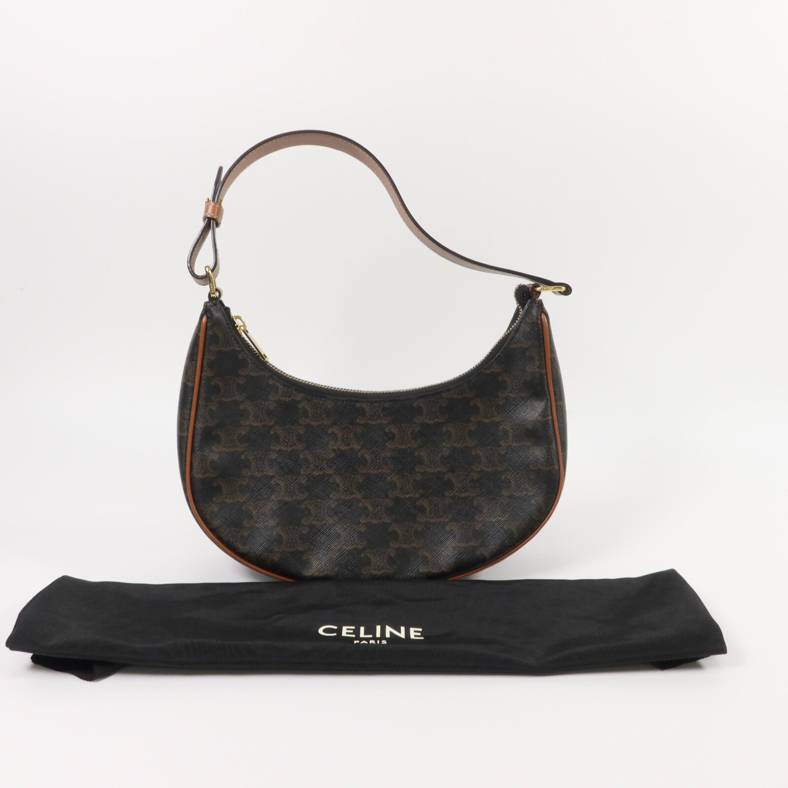 CELINE 塗層帆布Ava Medium Triomphe肩背袋
