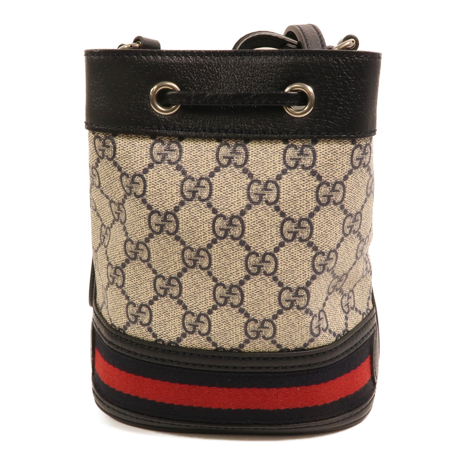 GUCCI 塗層帆布Ophidia GG Mini Bucket Bag銀扣肩背袋