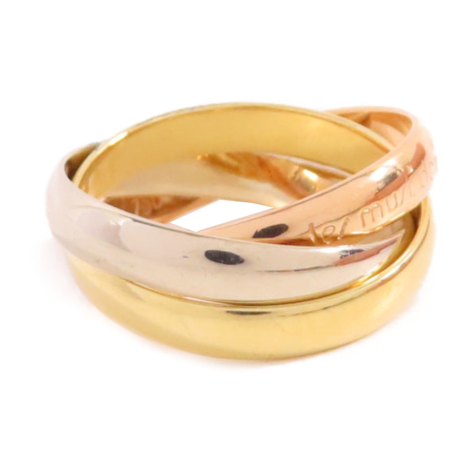 CARTIER 18K黃金/白金/玫瑰金Trinity Ring戒指US#6.25/Cartier#53