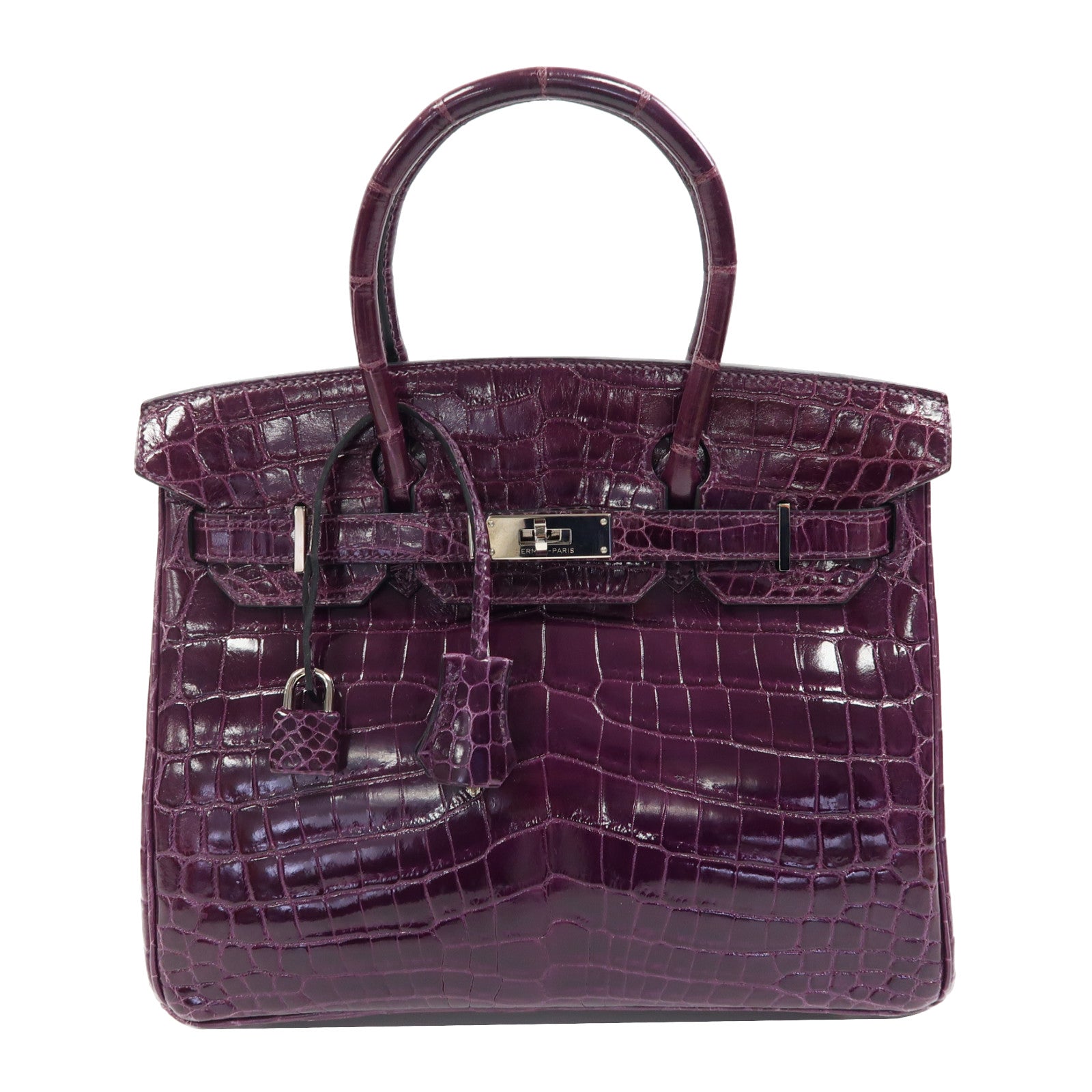 HERMES Croco Niloticus皮革Birkin 30銀扣手挽袋