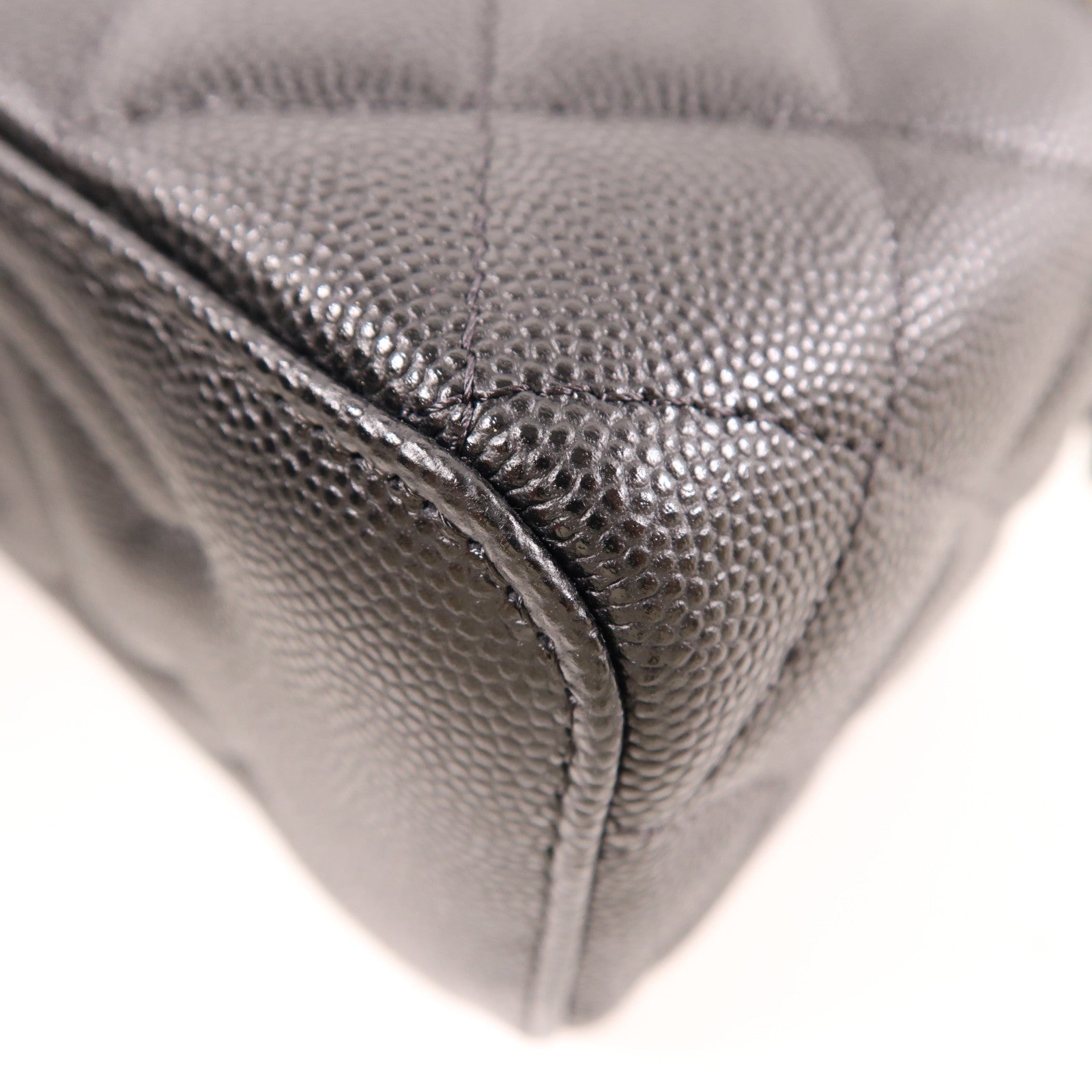 CHANEL 牛皮皮革Vanity Case金扣鏈帶肩背袋黑色