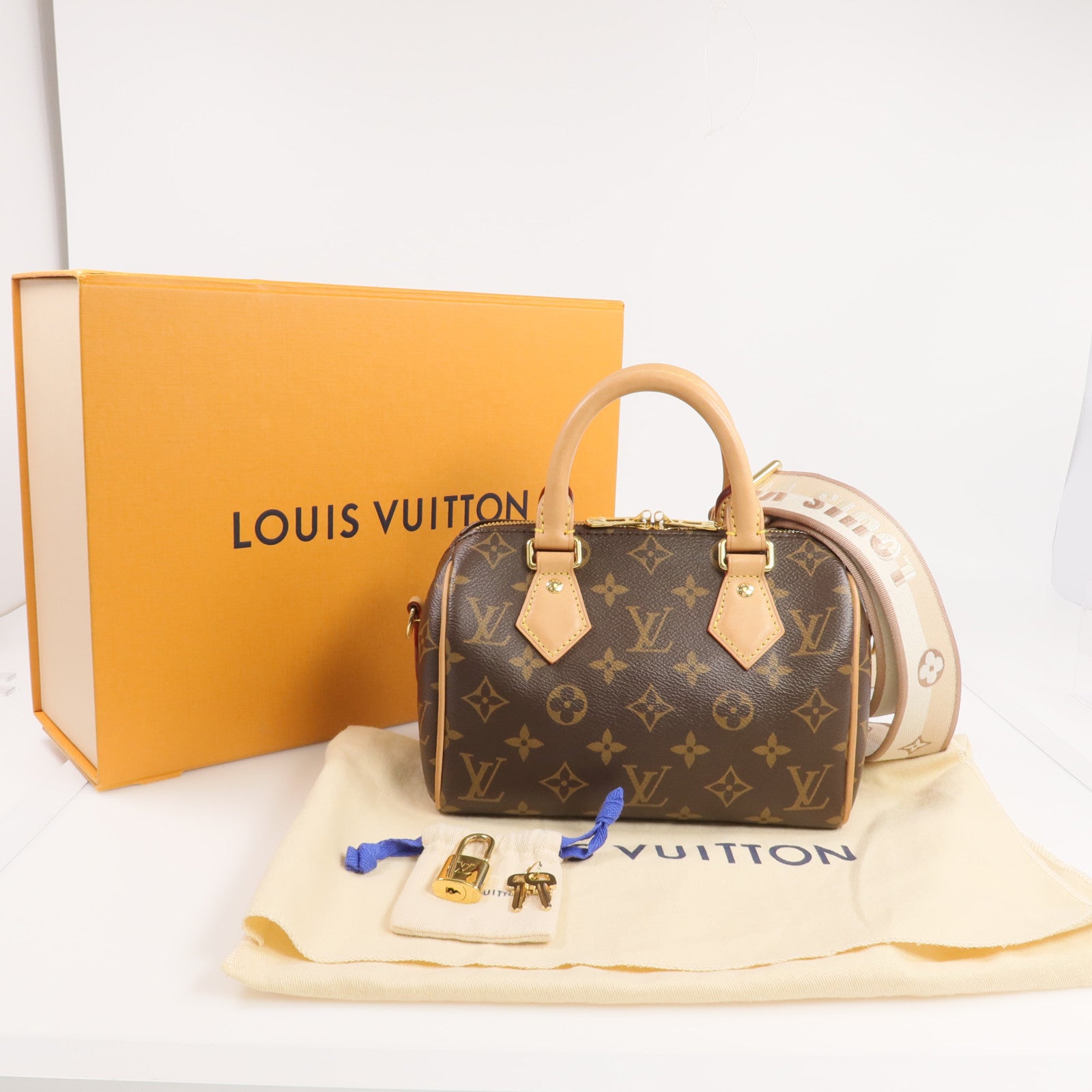 LOUIS VUITTON Monogram Speedy Bandouliere 20金扣手挽肩背兩用袋