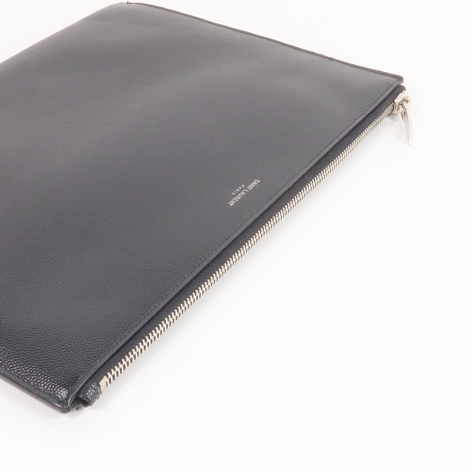 SAINT LAURENT 牛皮皮革Clutch Bag銀扣手拿包