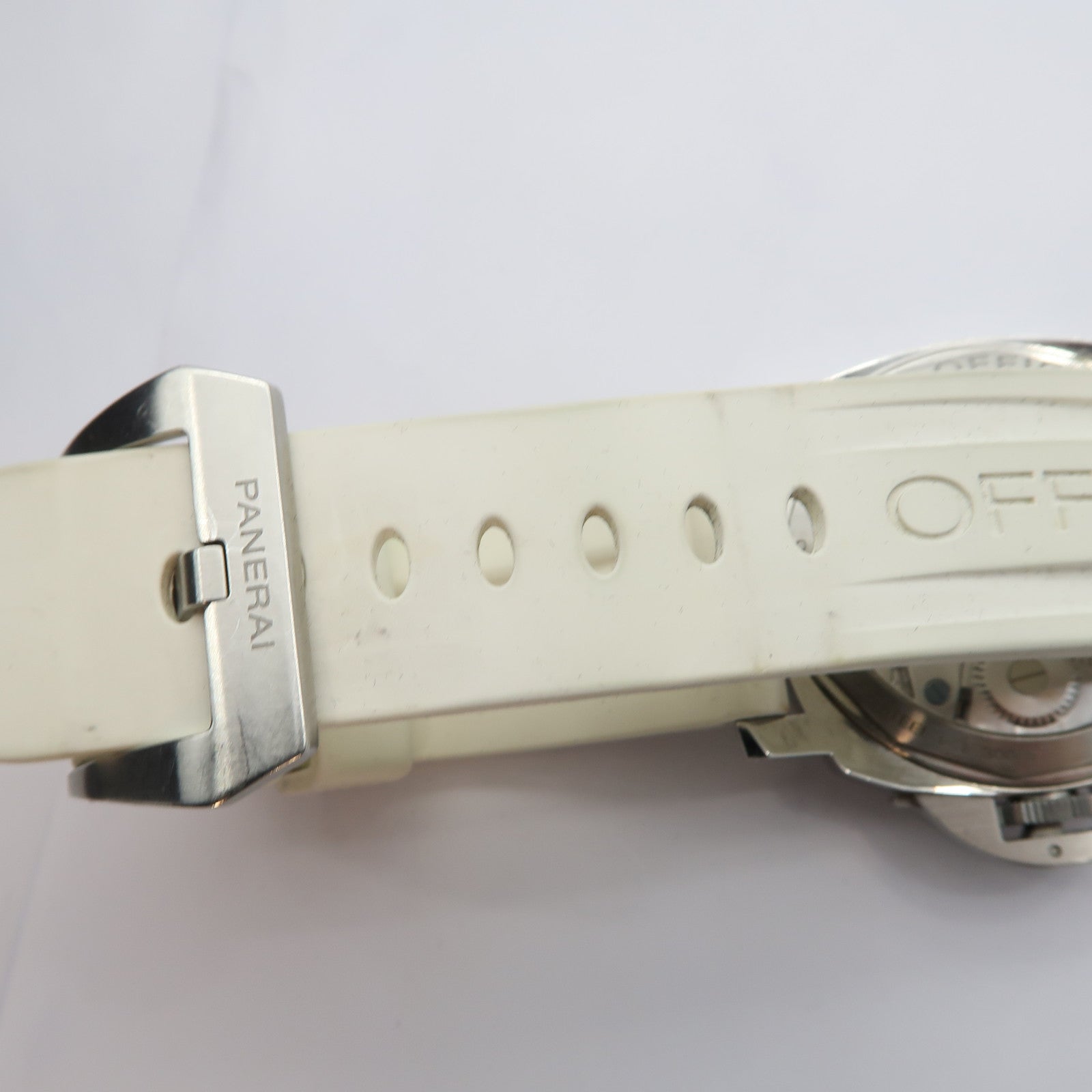 PANERAI Luminor不鏽鋼/橡膠帶手錶手動機芯白色