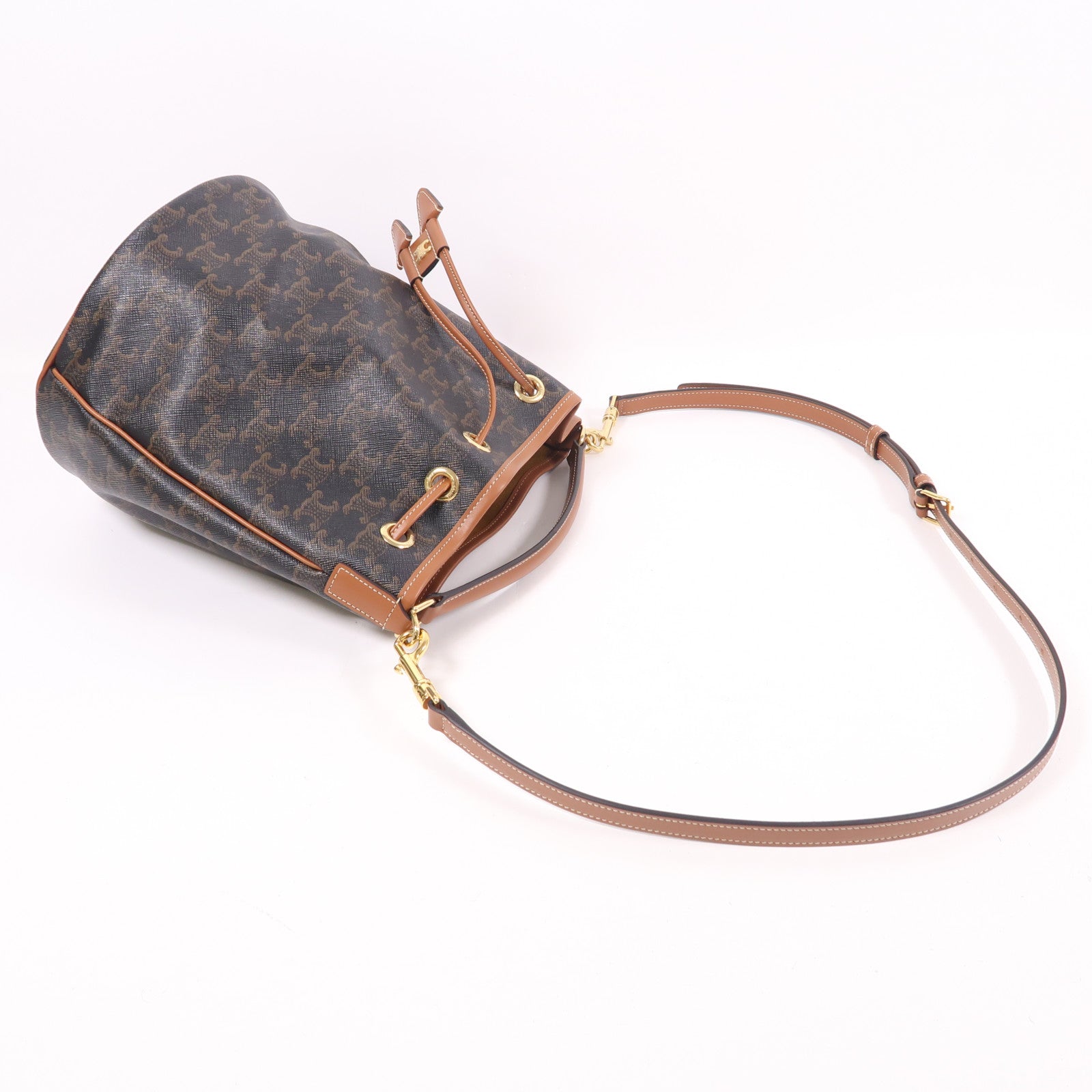CELINE 塗層帆布Clara Bag金扣手挽肩背兩用袋