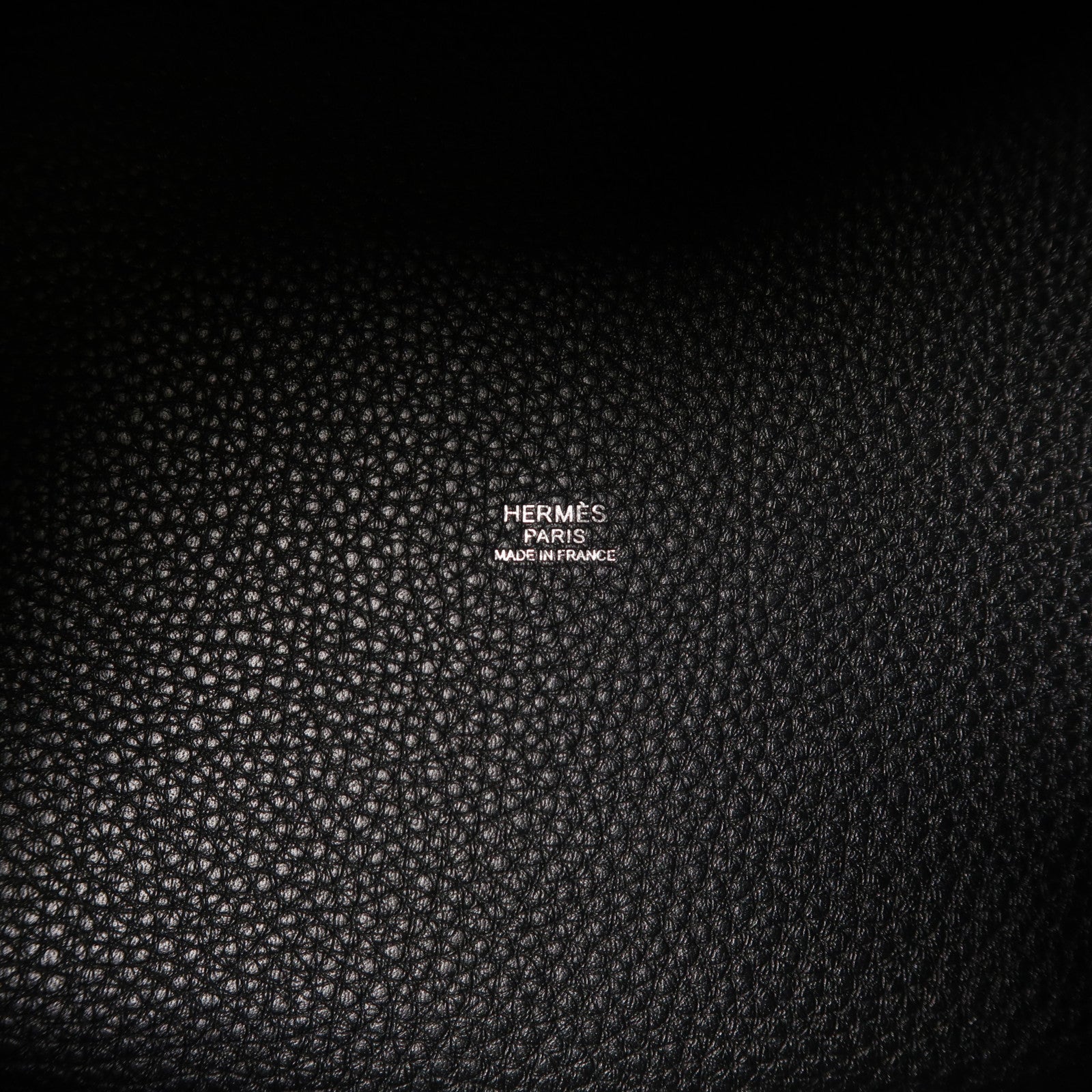 HERMES Clemence皮革Picotin MM銀扣手挽袋Noir