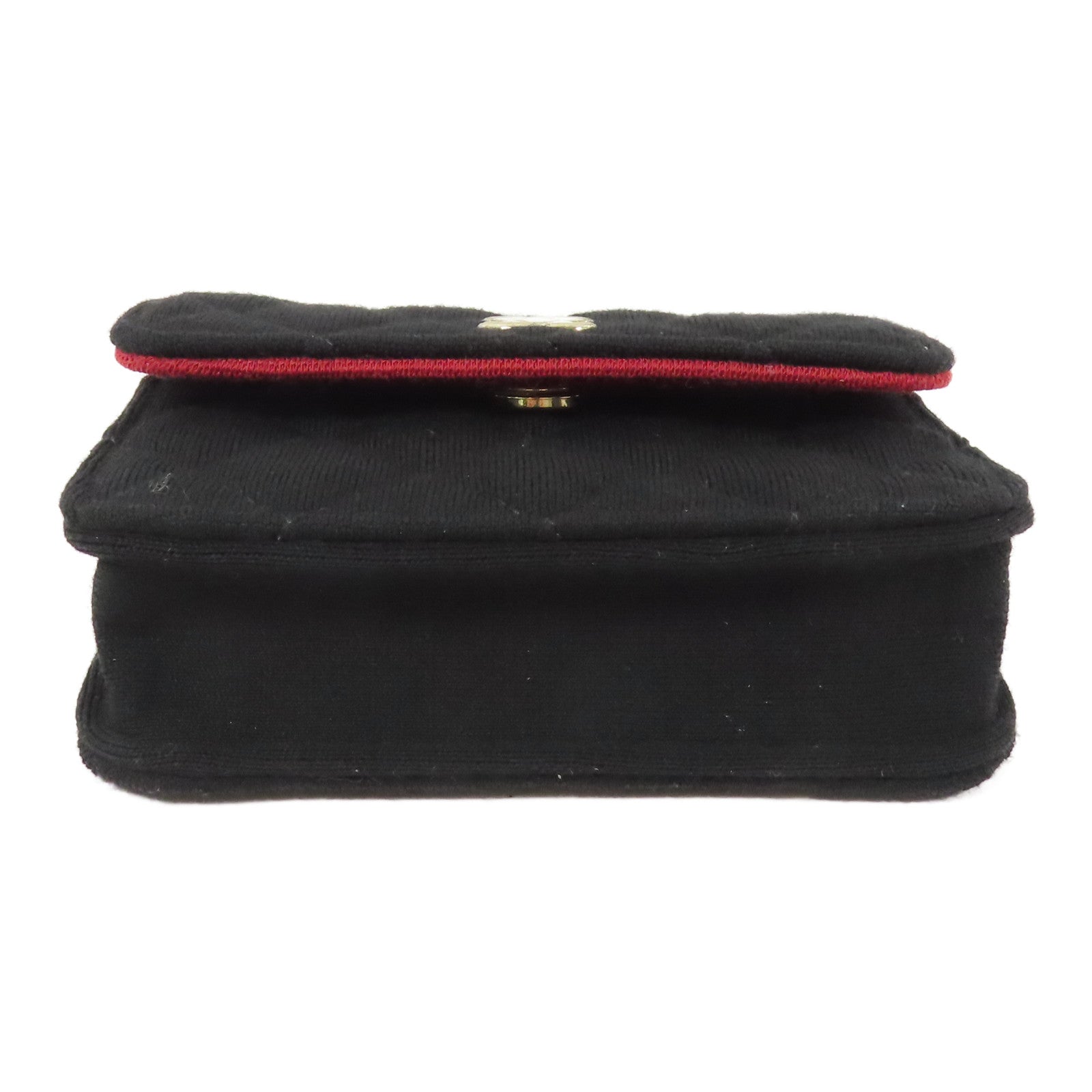 CHANEL 棉質Mini Chain Bag金扣鏈帶肩背袋