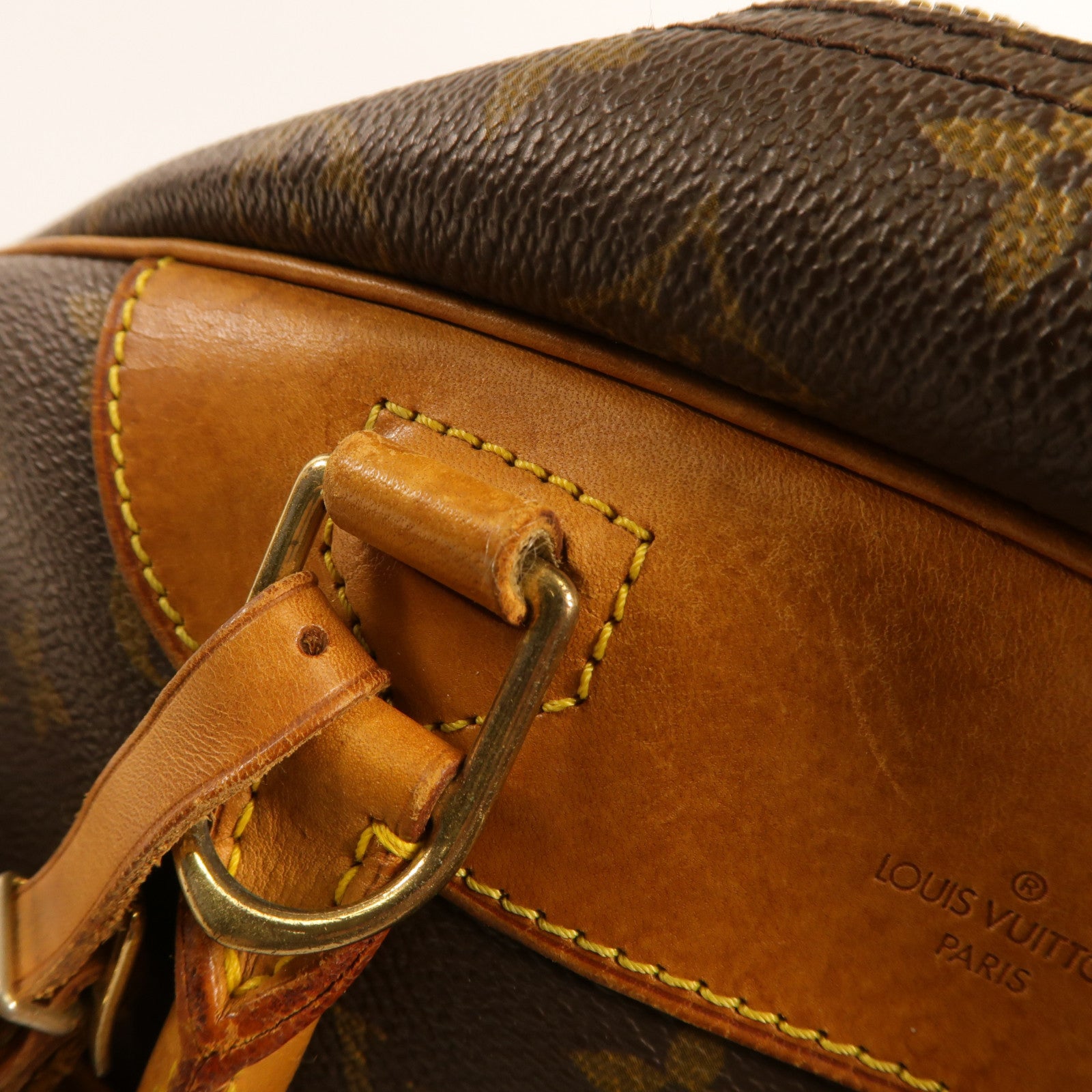 LOUIS VUITTON 【激減優惠】Monogram Deauville金扣手挽袋棕色