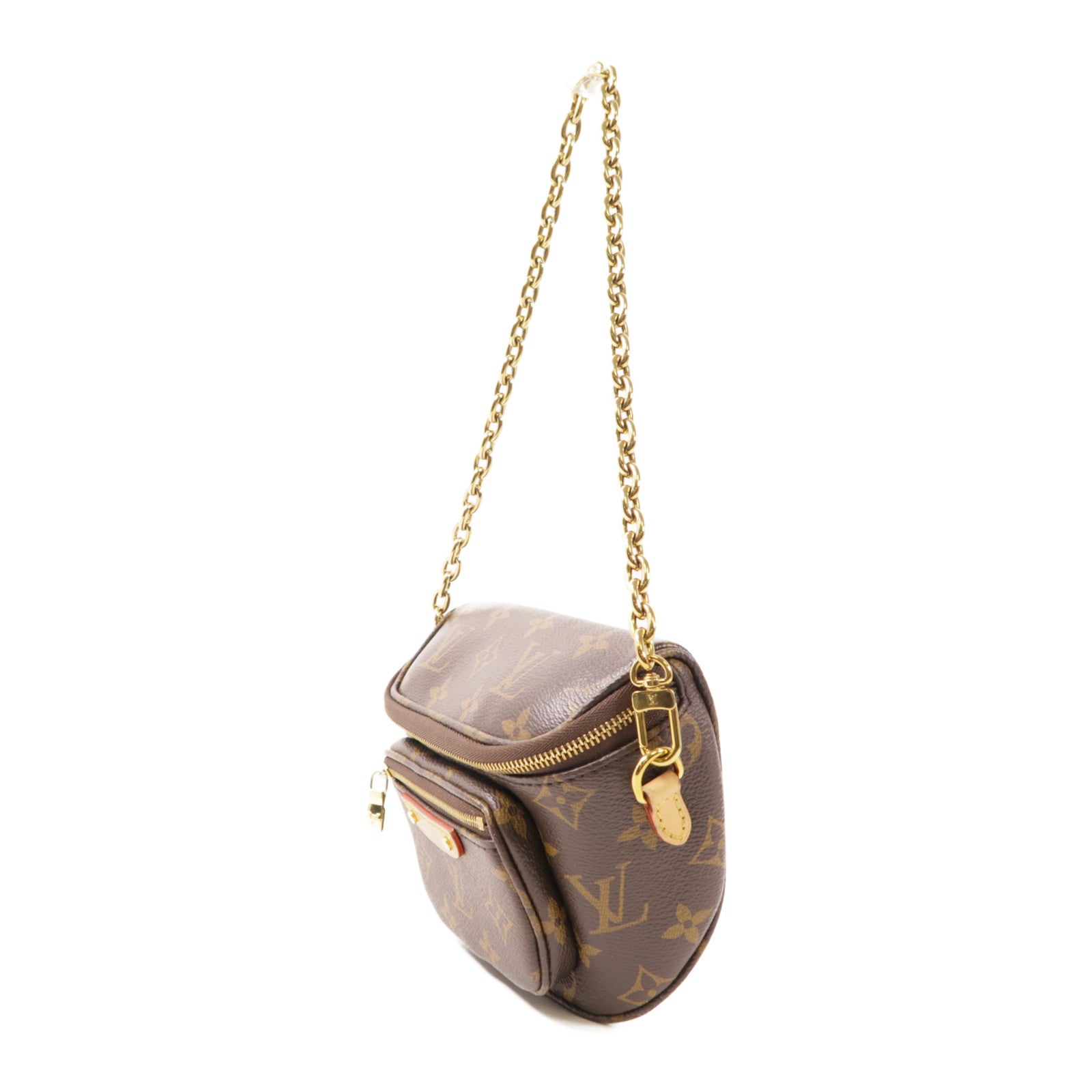 LOUIS VUITTON Monogram Mini Bumbag金扣手挽肩背兩用袋棕色