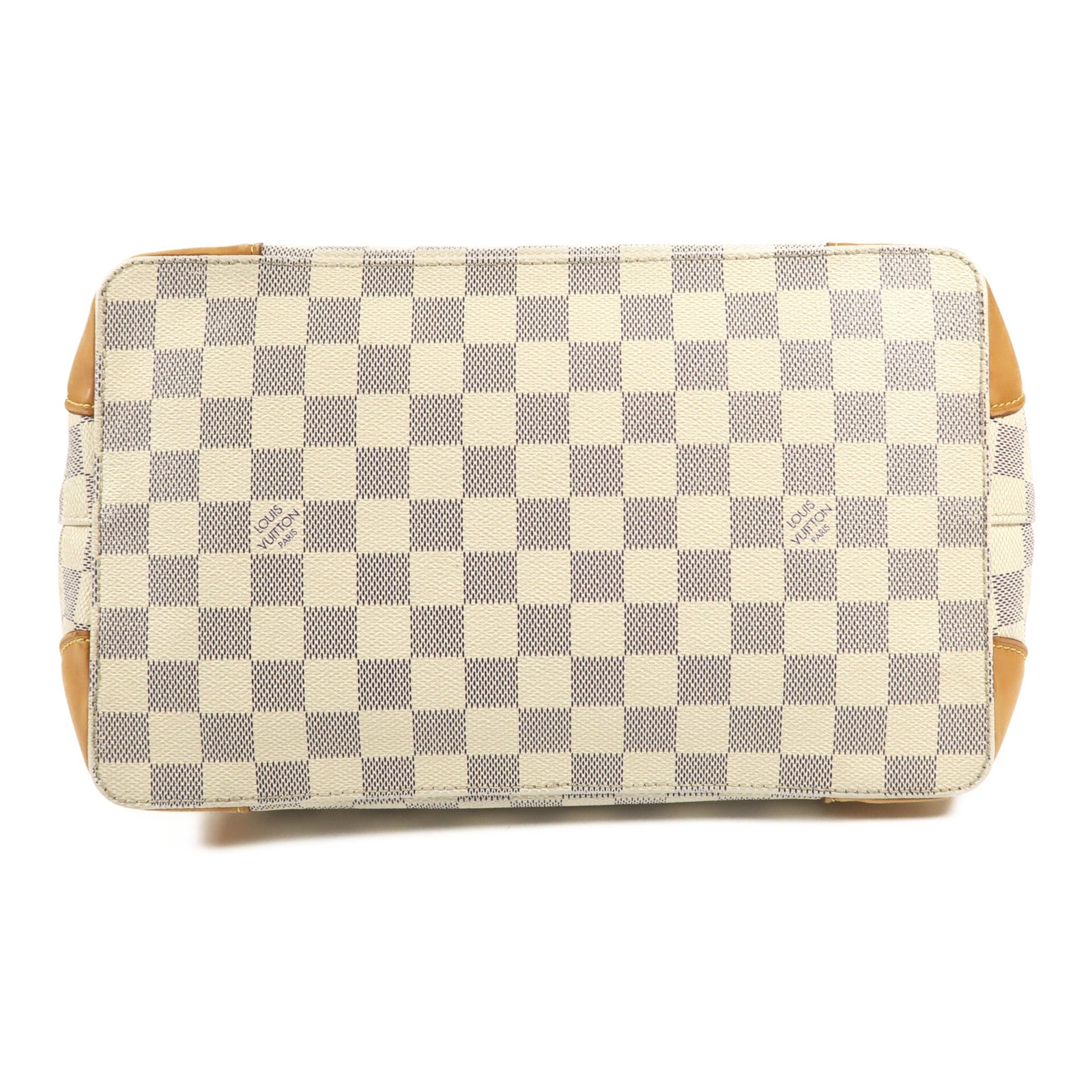 LOUIS VUITTON Damier Azur Hampstead PM金扣手挽袋