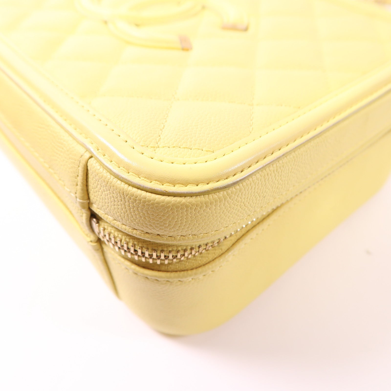 CHANEL 牛皮皮革Vanity Case金扣鏈帶手挽肩背兩用袋