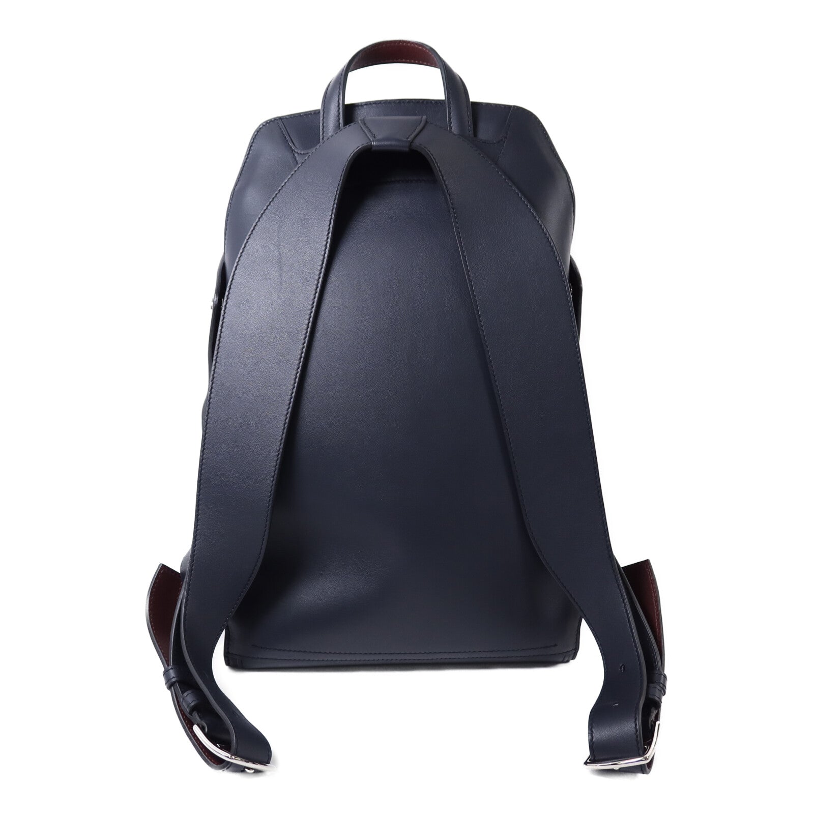 HERMES Evercolor皮革Cityback銀扣背包Blue/Red