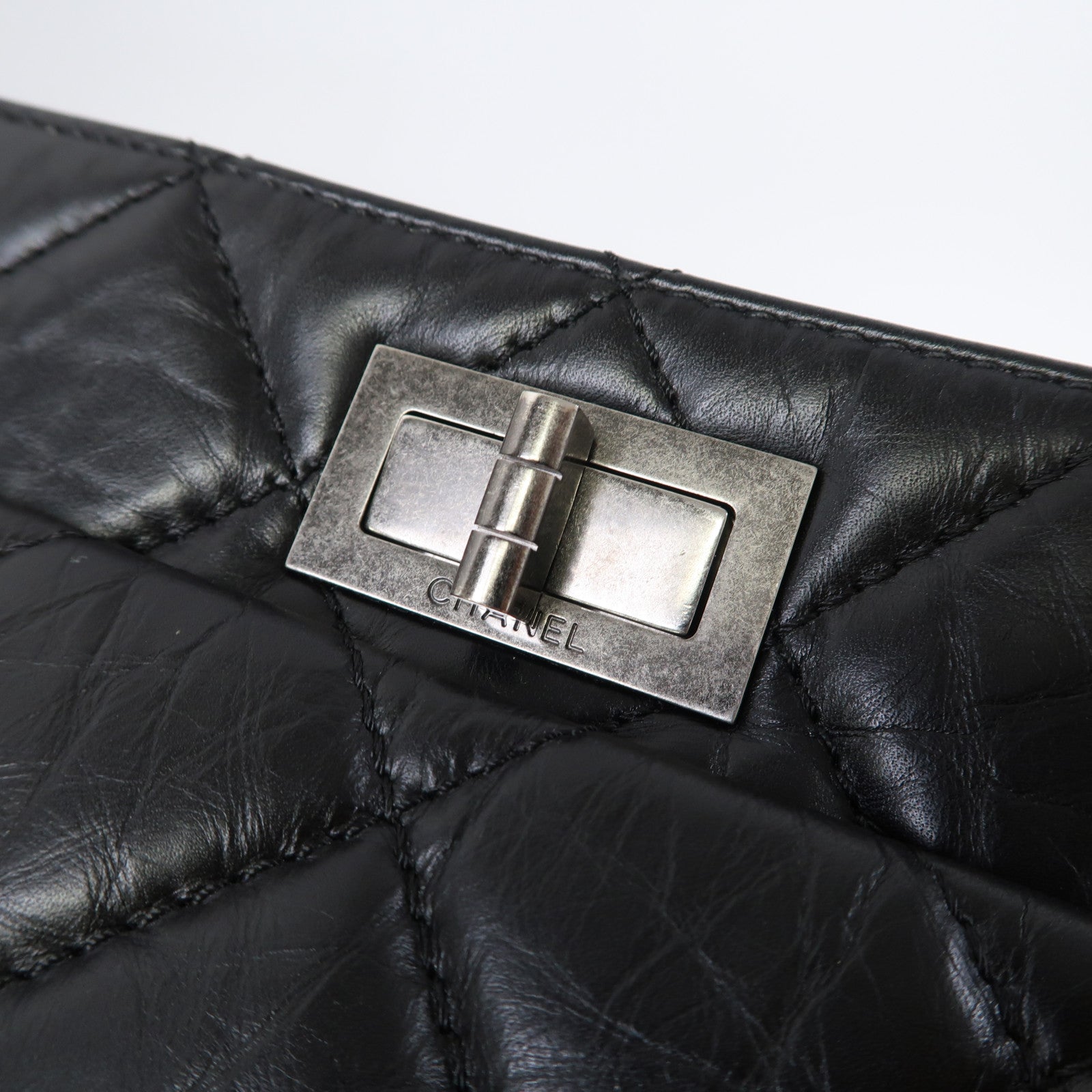 CHANEL 【激減優惠】菱格羊皮皮革Chain Shoulder銀扣鏈帶肩背袋黑色
