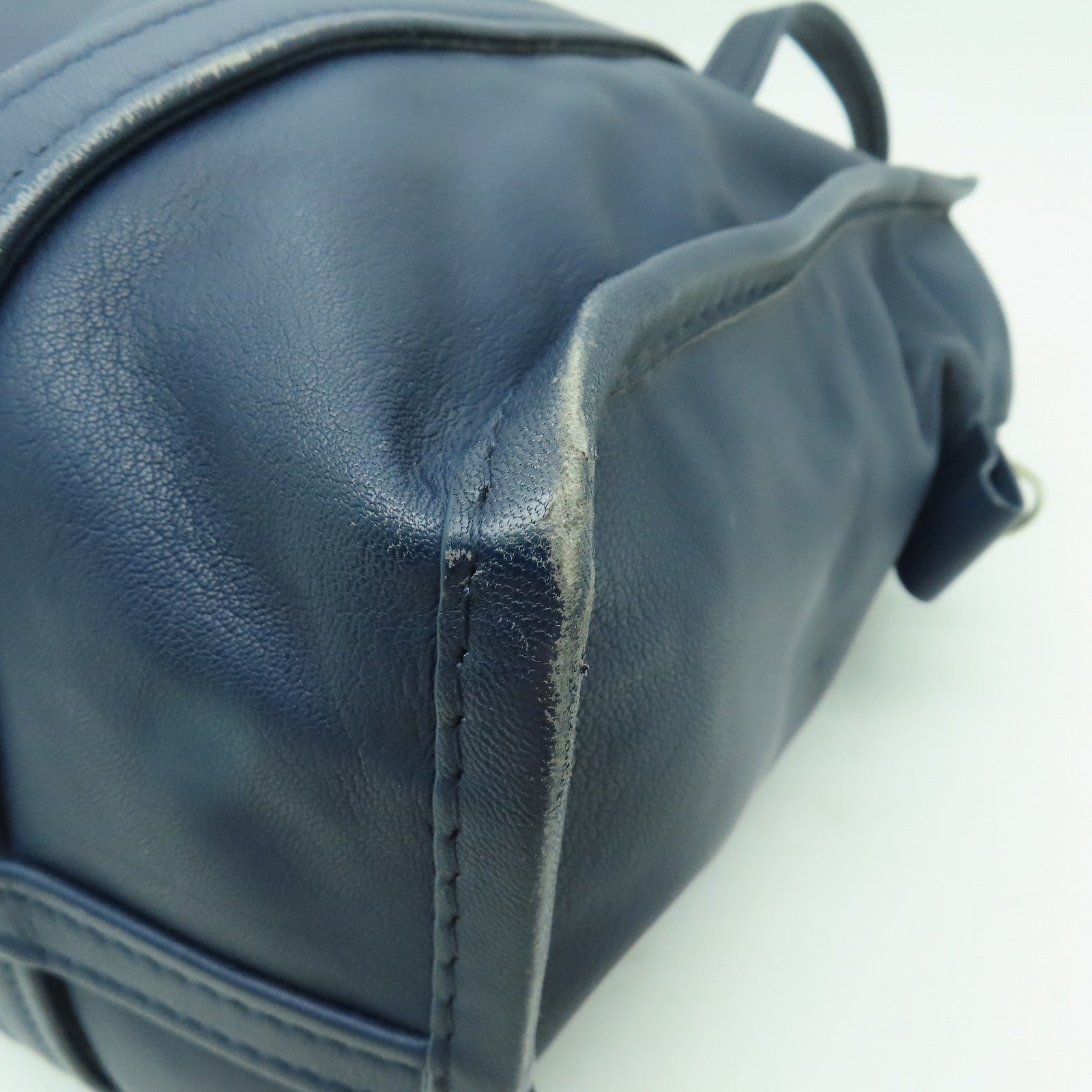 BALENCIAGA 【激減優惠】牛皮皮革2way Shoulder Bag銀扣手挽肩背兩用袋藍色