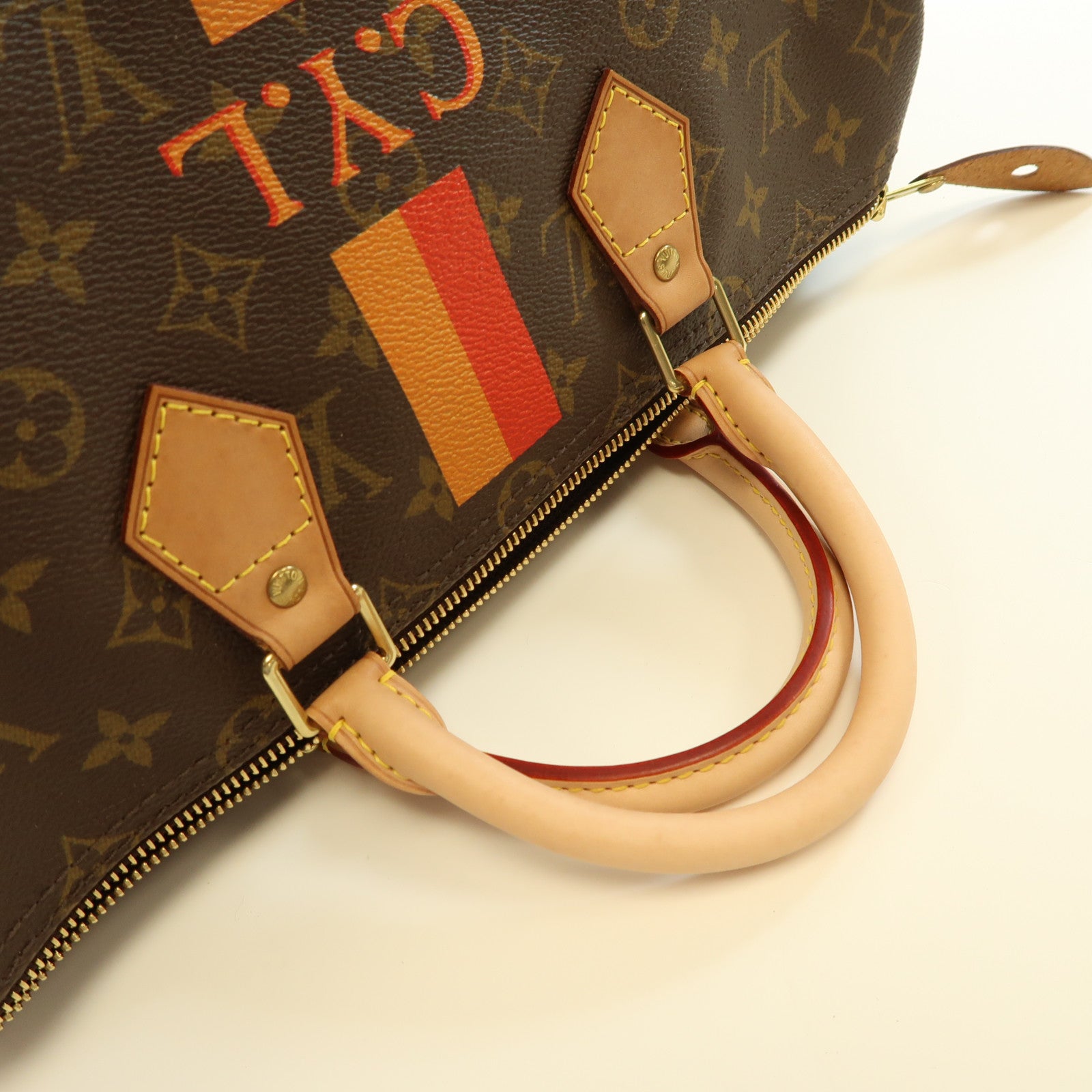 LOUIS VUITTON Monogram Speedy 35金扣手挽袋啡色