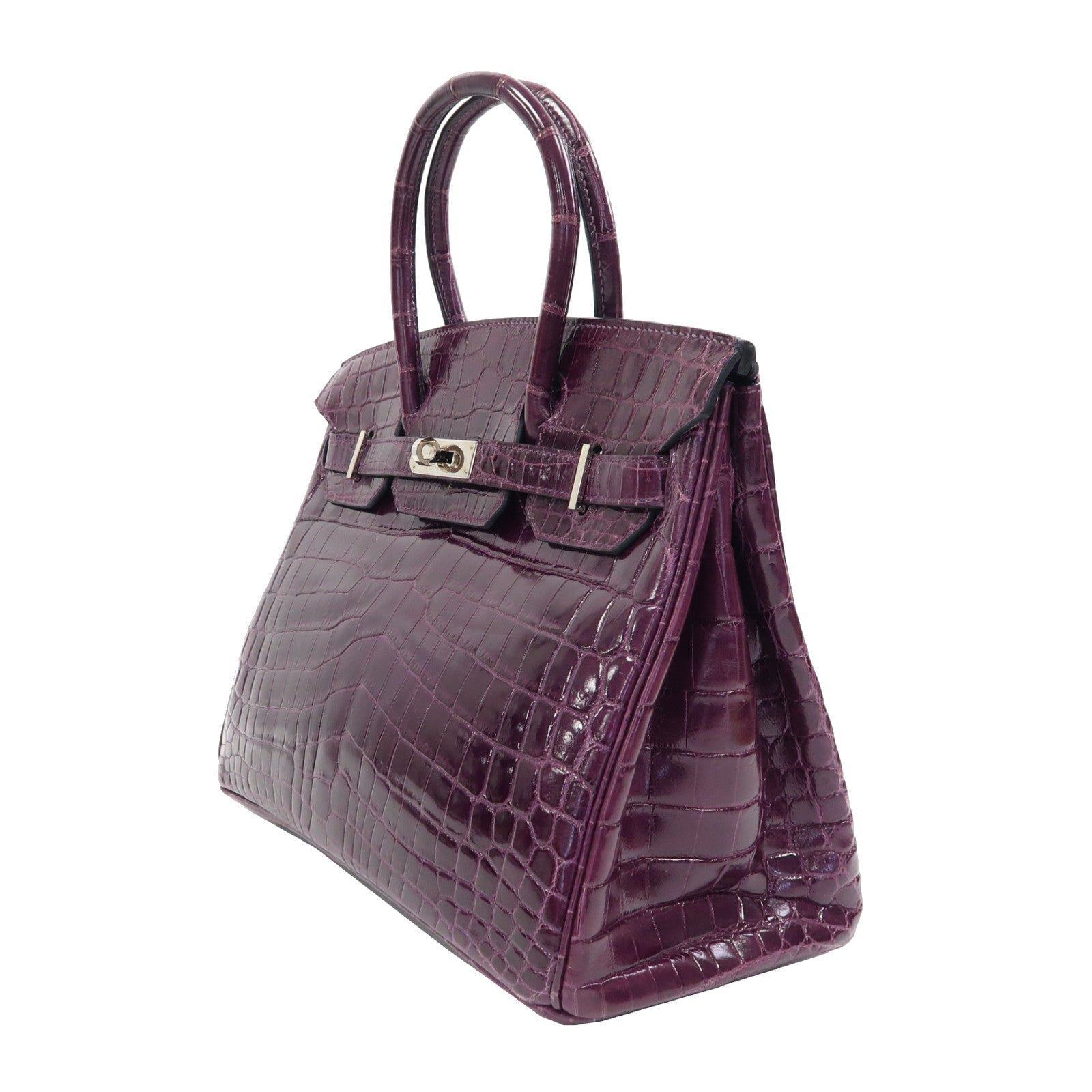 HERMES Croco Niloticus皮革Birkin 30銀扣手挽袋