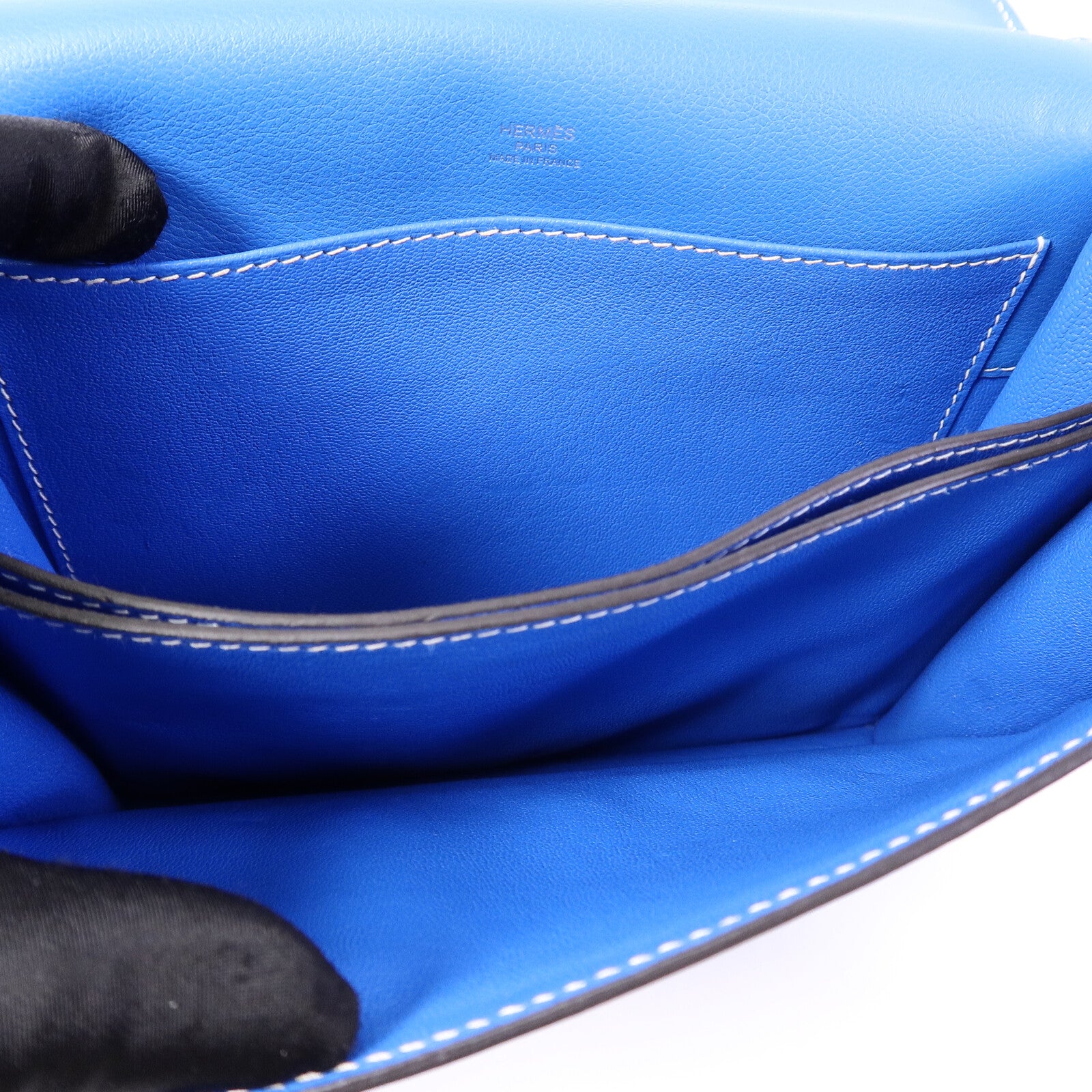 HERMES Evercolor皮革Roulis 23肩背袋Bleu Hydra