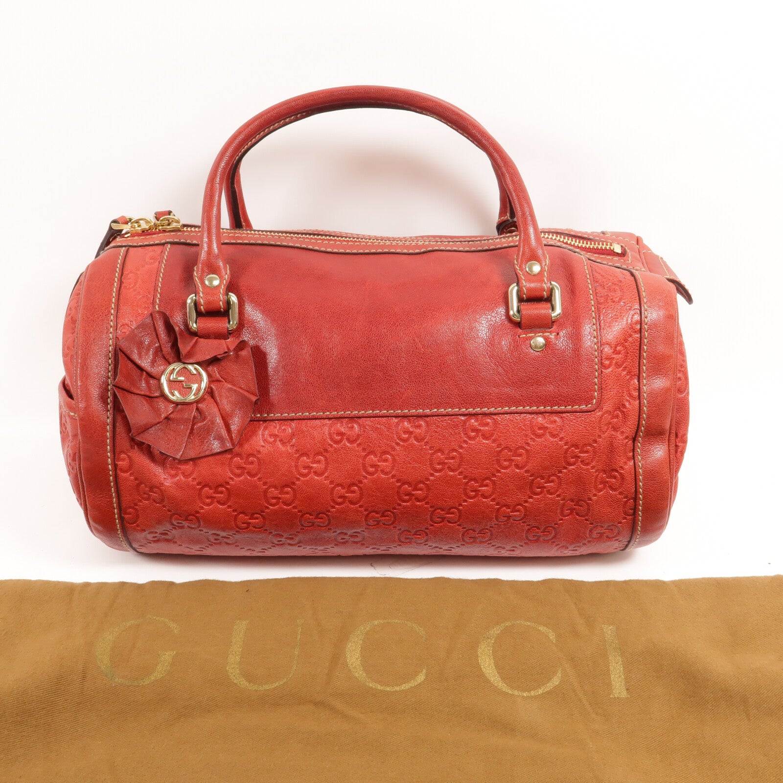 GUCCI 牛皮皮革Boston Bag手挽袋