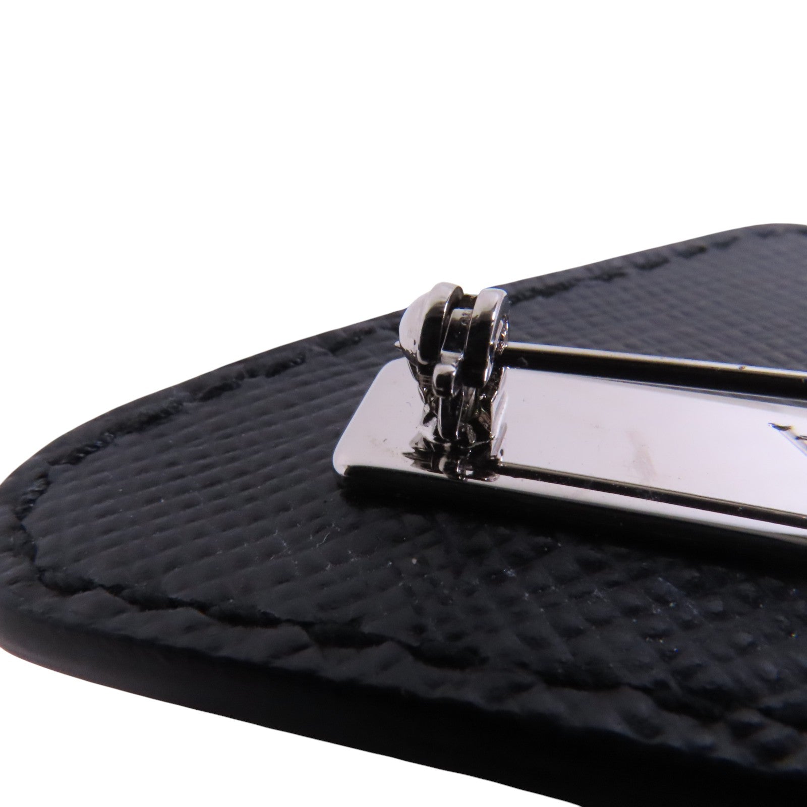 PRADA Saffiano皮革/金屬Brooch銀扣胸針