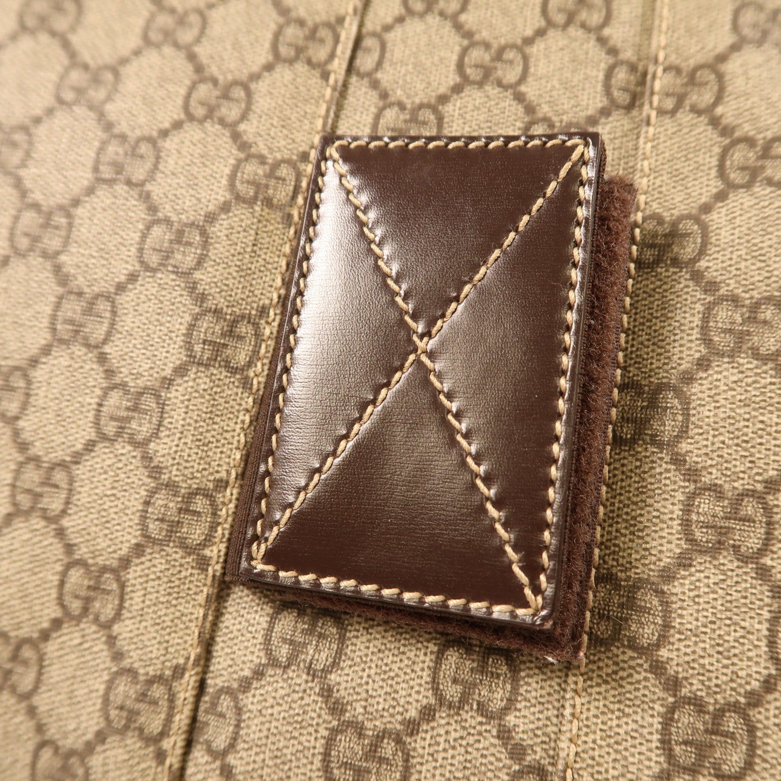 GUCCI 塗層帆布2 Way Shoulder手挽肩背兩用袋啡色