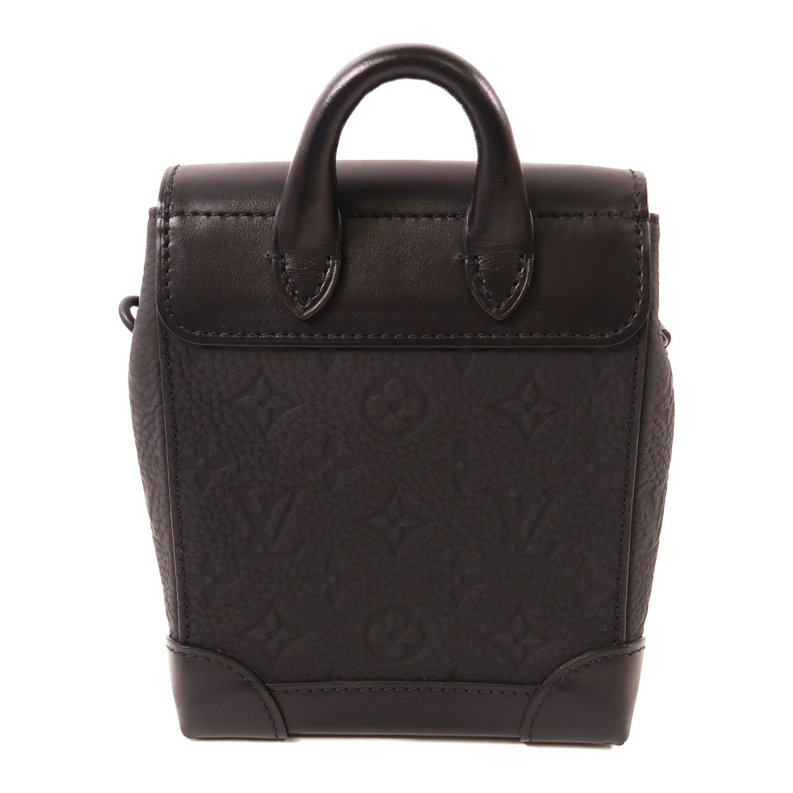 LOUIS VUITTON LV Nano Steamer Shoulder Bag M82772 Monogram Taurillon Black