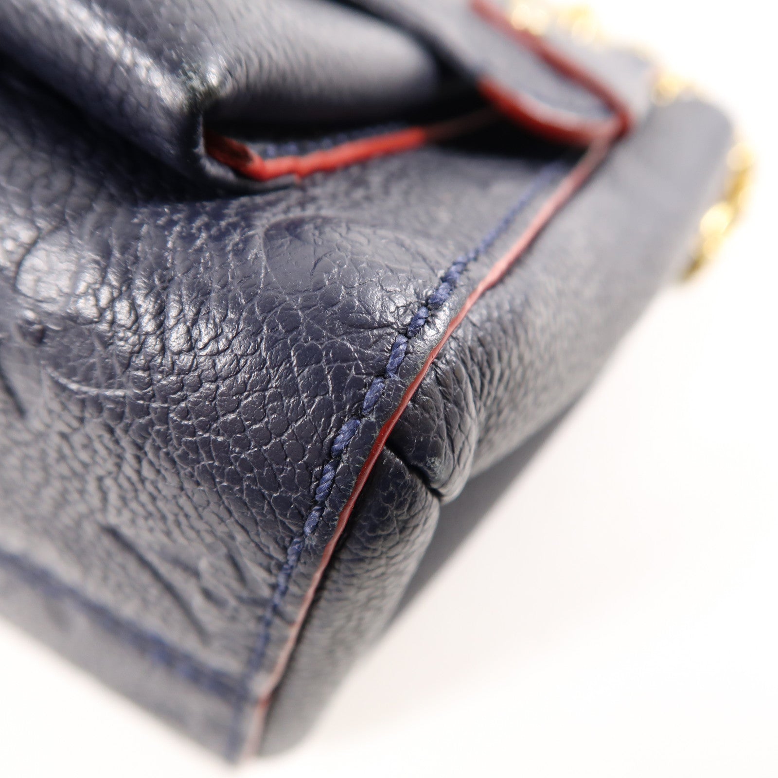 LOUIS VUITTON Monogram Empreinte Vavin PM金扣肩背袋深藍色